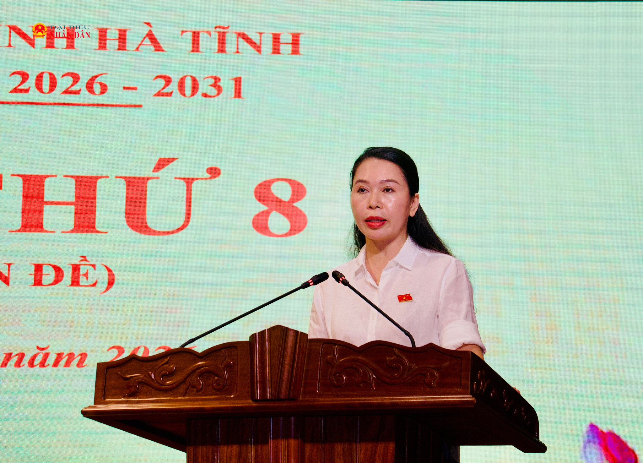Trưởng Ban Văn hoá - Xã hội HĐND tỉnh trình bày báo cáo thẩm tra.