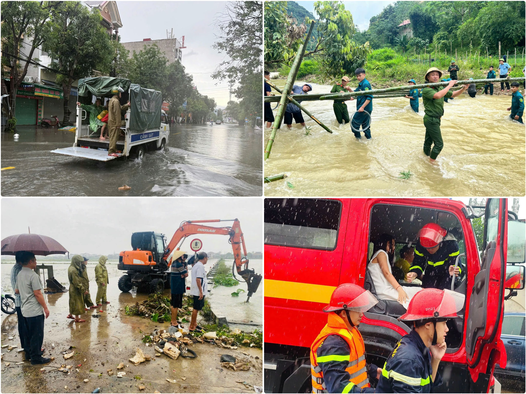 Lực lượng Công an Nghệ An bám địa bàn, hỗ trợ người dân và xử lý các tình huống phát sinh do mưa lớn, ngập lụt