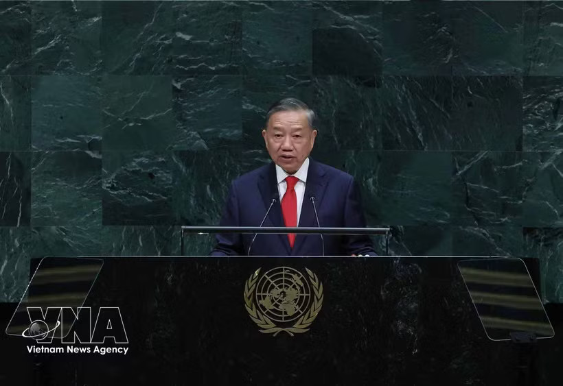 General Secretary of the Communist Party of Vietnam Central Committee and President To Lam addresses the high-level general debate of the 81st session of the United Nations General Assembly (UNGA 81) at the UN headquarters in New York on September 22, 2026. (Photo: VNA)