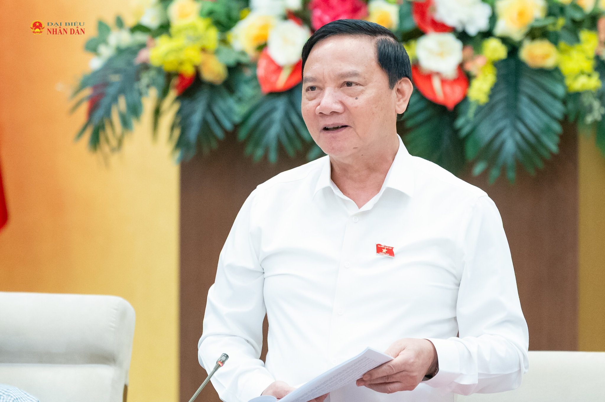 Phó Chủ tịch Quốc hội Nguyễn Khắc Định phát biểu