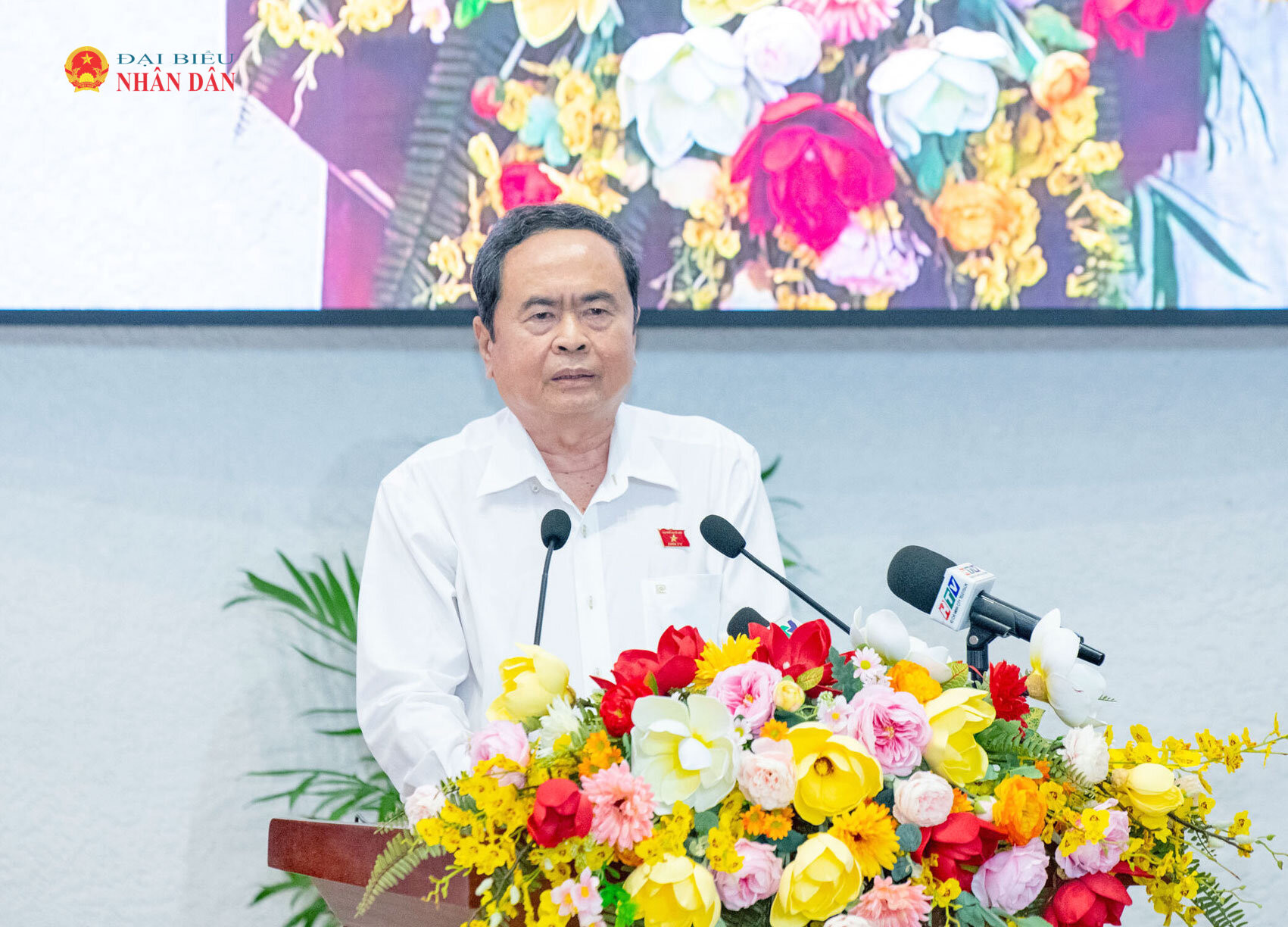 Chủ tịch Quốc hội Trần Thanh Mẫn phát biểu tại Hội nghị tiếp xúc cử tri