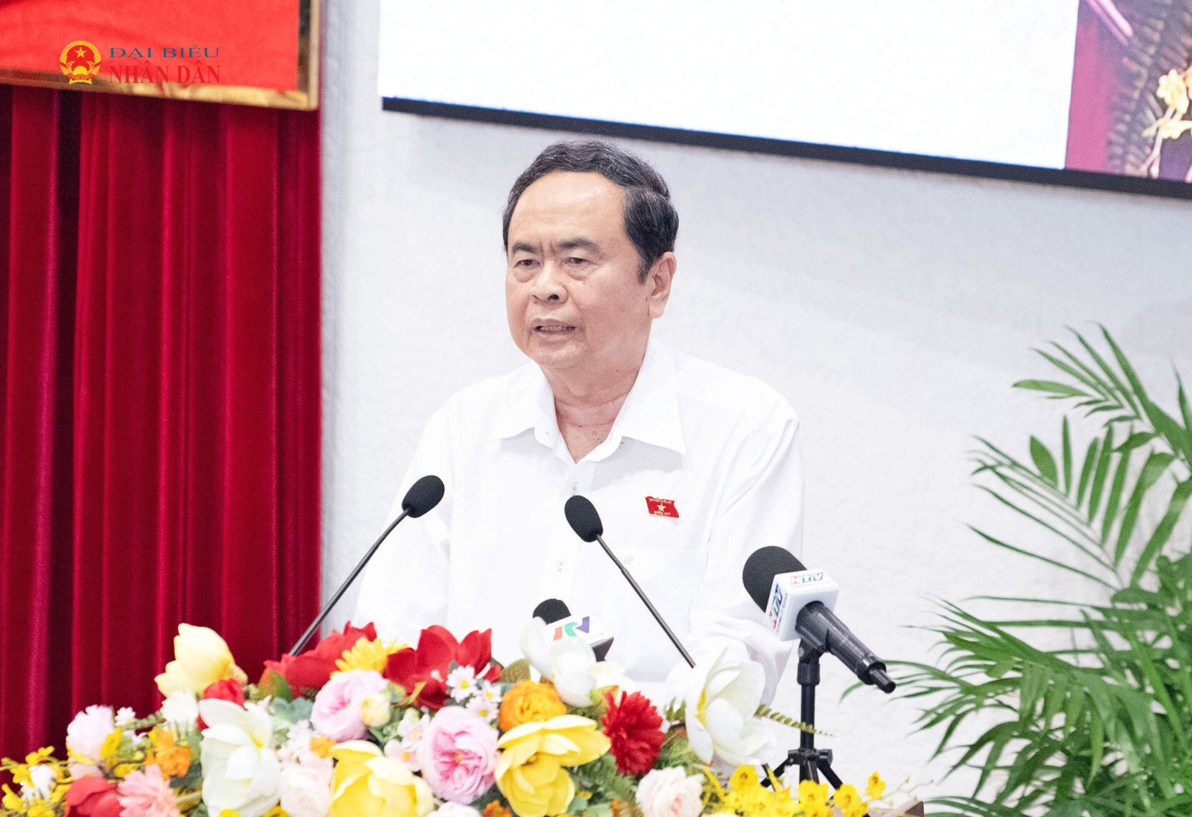 Chủ tịch Quốc hội Trần Thanh Mẫn phát biểu tại Hội nghị tiếp xúc cử tri