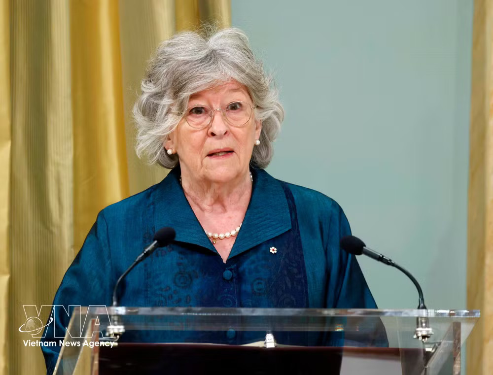 Governor General of Canada Louise Arbour speaks at the banquet in honour of General Secretary of the Communist Party of Vietnam Central Committee and President To Lam on September 24 (Photo: VNA) vnanet-canada2.jpg