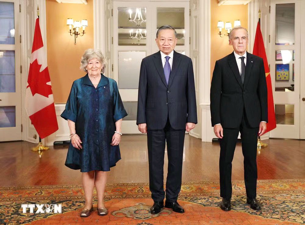 Tổng Bí thư, Chủ tịch nước Tô Lâm, Toàn quyền Canada Louise Arbour và Thủ tướng Canada Mark Carney