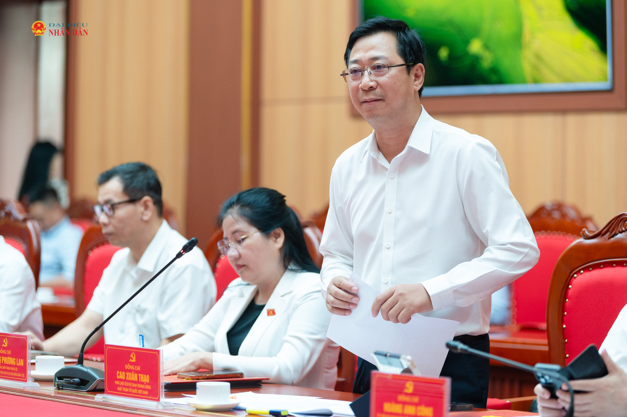 Phó Chủ tịch Ủy ban Trung ương Mặt trận Tổ quốc Việt Nam Cao Xuân Thạo phát biểu
