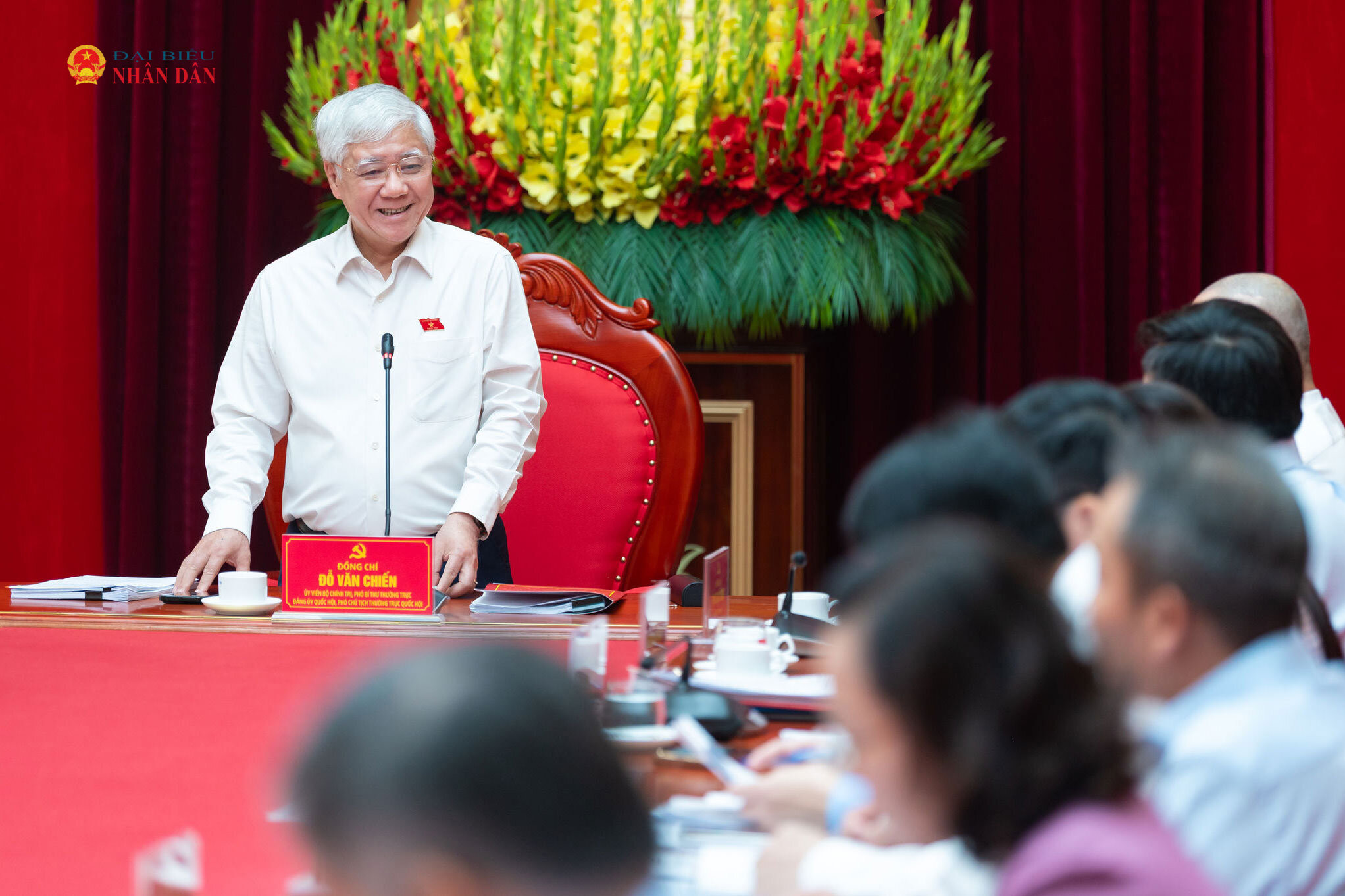 Phó Bí thư Thường trực Đảng ủy Quốc hội, Phó Chủ tịch Thường trực Quốc hội Đỗ Văn Chiến - Trưởng Ban Chỉ đạo xây dựng Đề án “Tăng cường vai trò lãnh đạo của Đảng đối với giám sát của Quốc hội, HĐND” phát biểu
