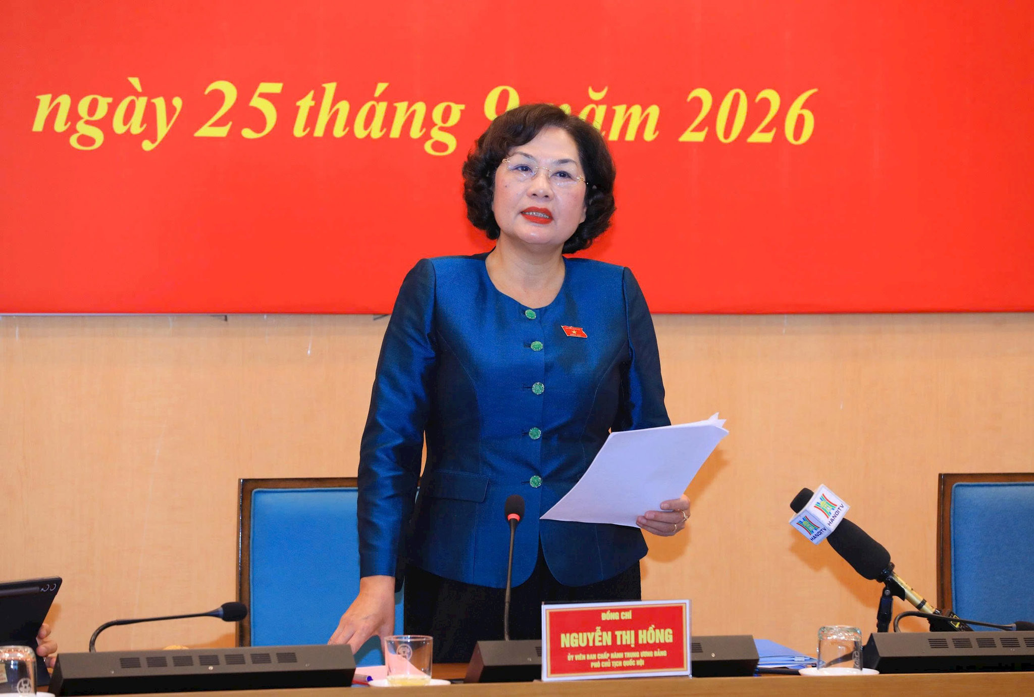 Phó Chủ tịch Quốc hội Nguyễn Thị Hồng phát biểu chỉ đạo tại buổi làm việc