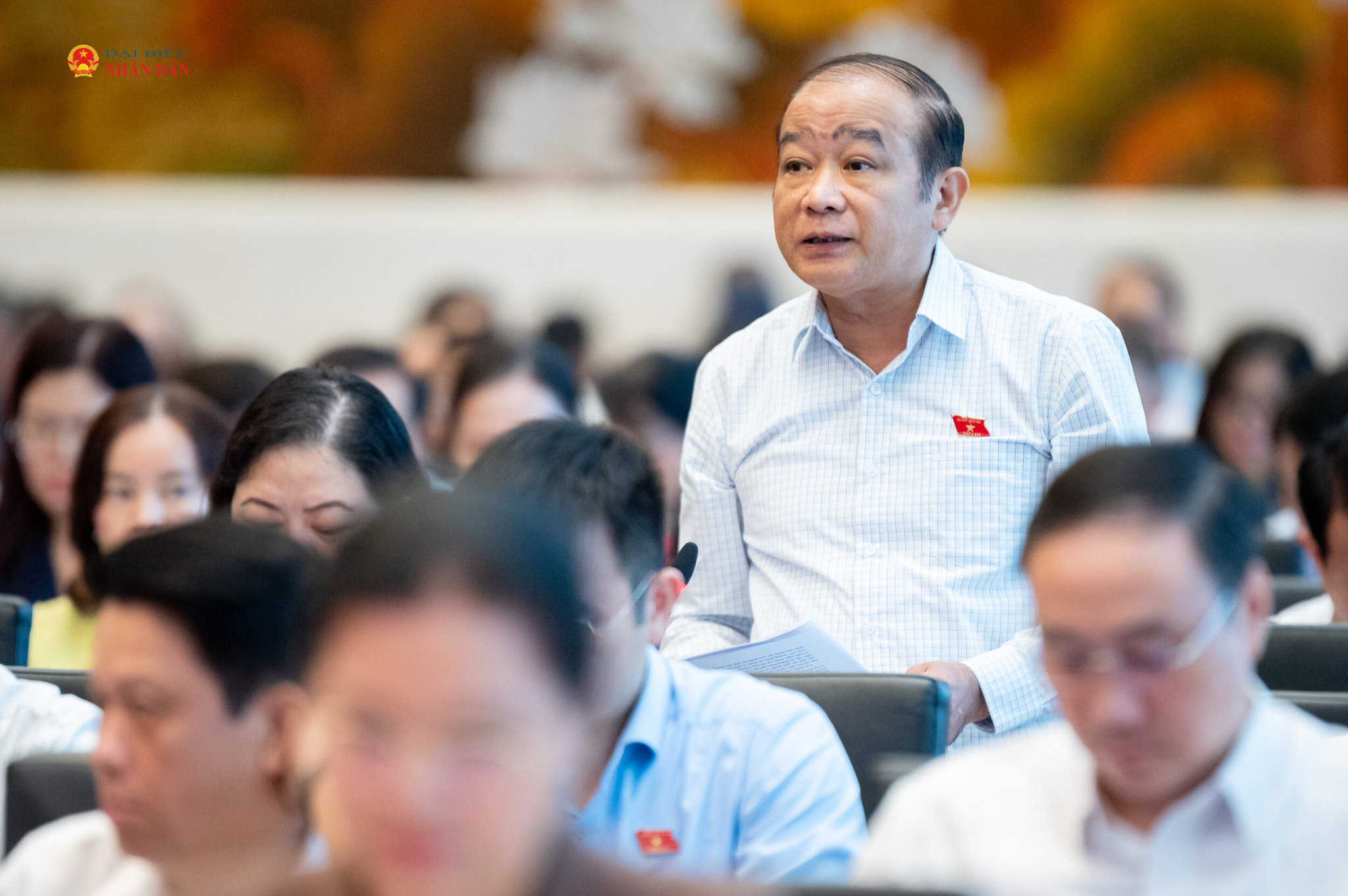 Phó Trưởng đoàn ĐBQH chuyên trách thành phố Hải Phòng Lã Thanh Tân phát biểu