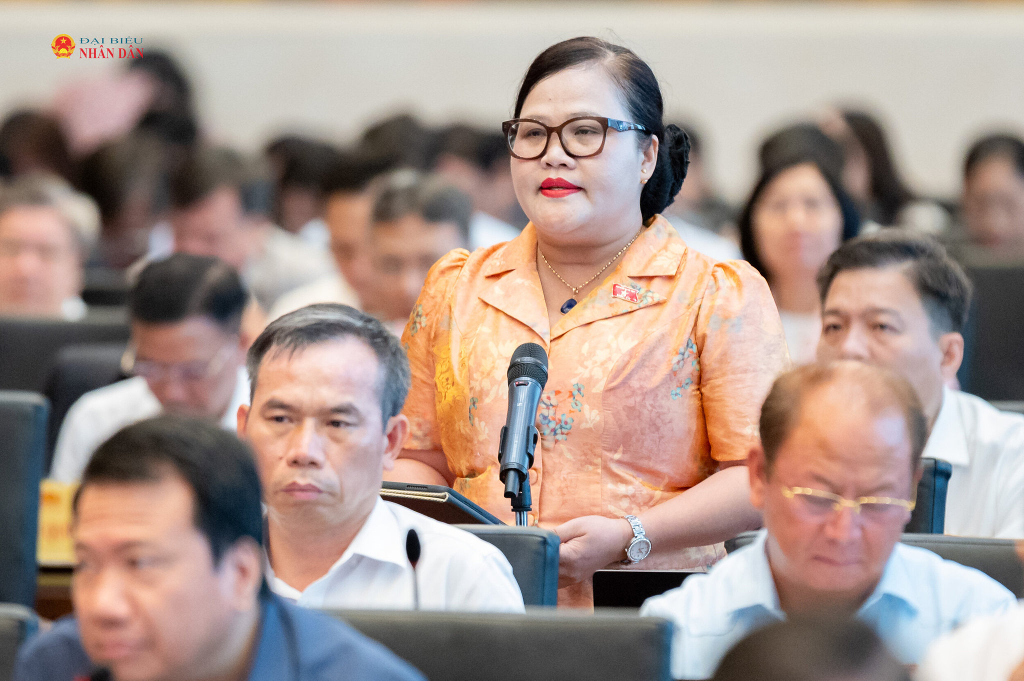 Phó Trưởng đoàn ĐBQH chuyên trách thành phố Huế Nguyễn Thị Sửu phát biểu