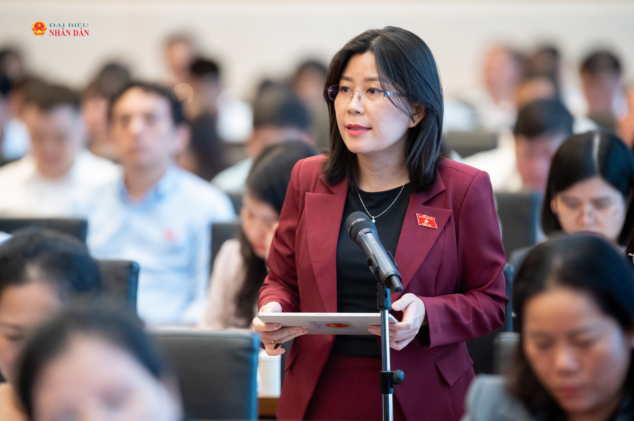 Phó Trưởng đoàn ĐBQH chuyên trách tỉnh Đắk Lắk Lê Đào An Xuân phát biểu