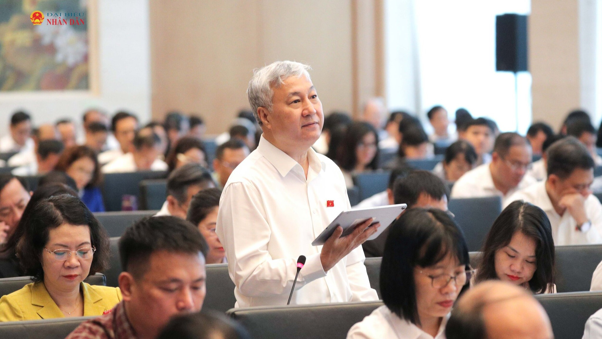 Phó Chủ nhiệm Ủy ban Công tác đại biểu Trần Văn Lâm phát biểu tại phiên họp