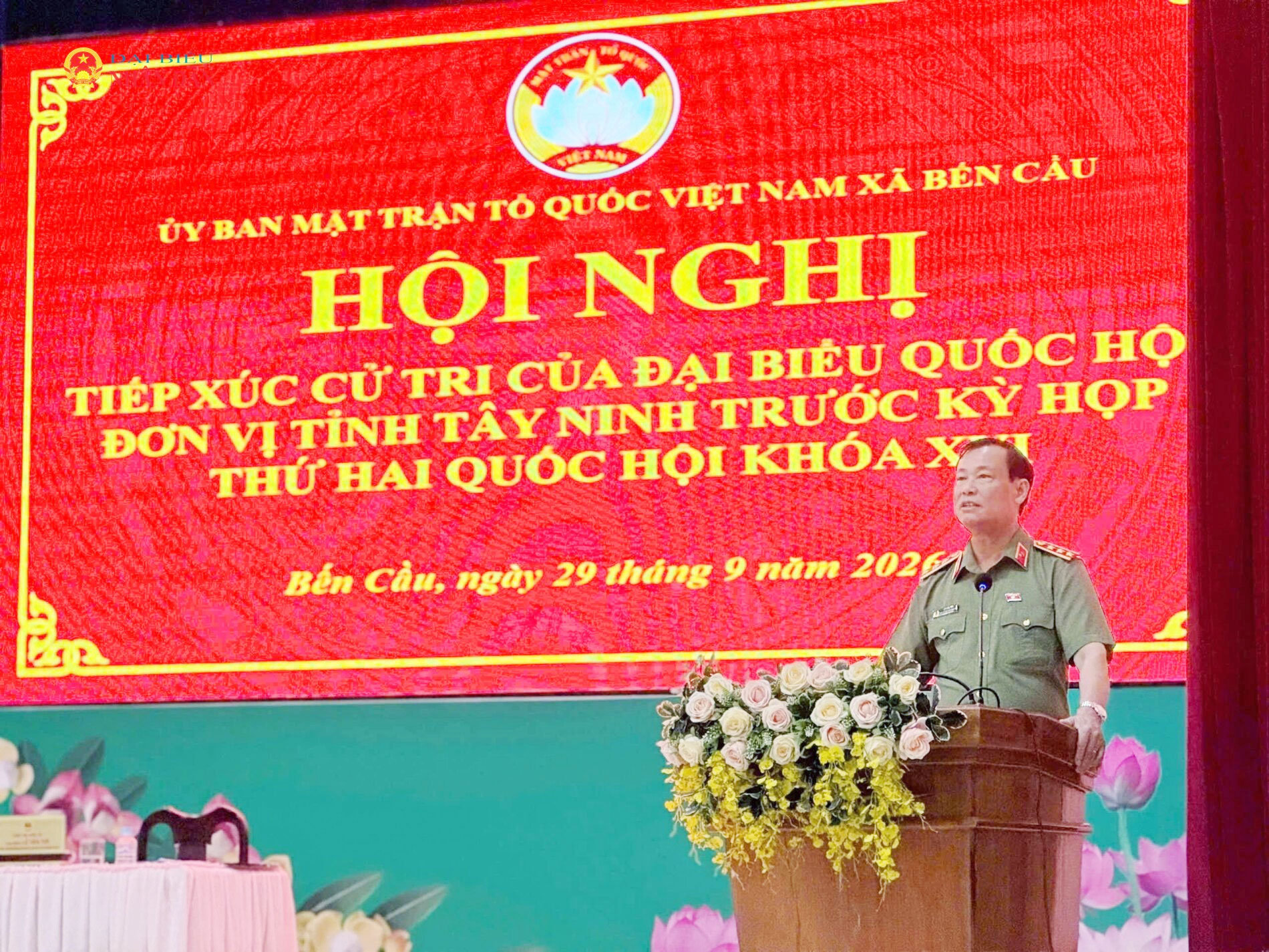 Chủ nhiệm Ủy ban Quốc phòng, An ninh và Đối ngoại, Thượng tướng Lê Tấn Tới tiếp xúc cử tri xã Bến Cầu, tỉnh Tây Ninh