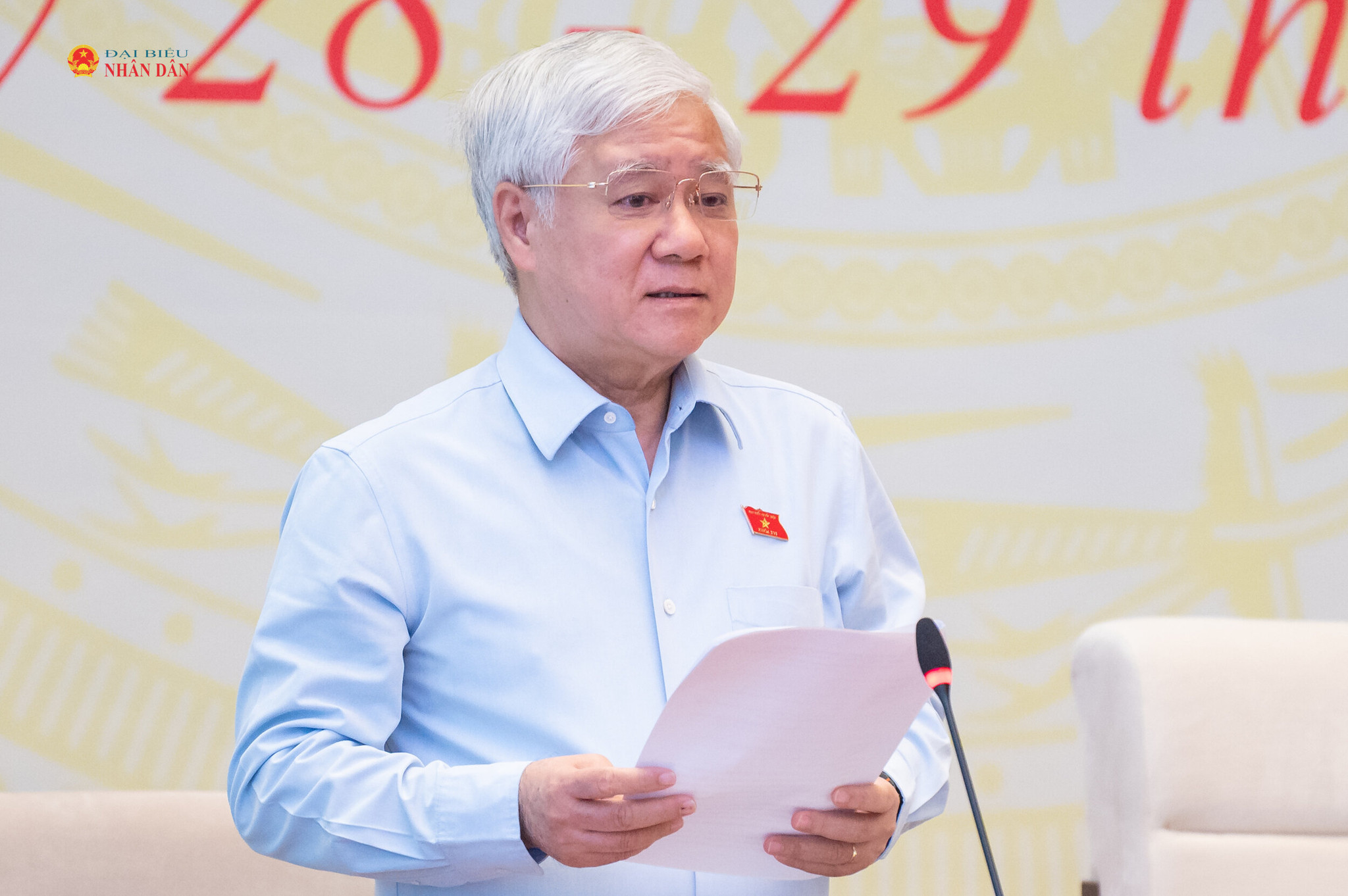 Phó Chủ tịch Thường trực Quốc hội Đỗ Văn Chiến phát biểu tại phiên họp thảo luận về nhóm dự án thuộc lĩnh vực văn hóa, xã hội