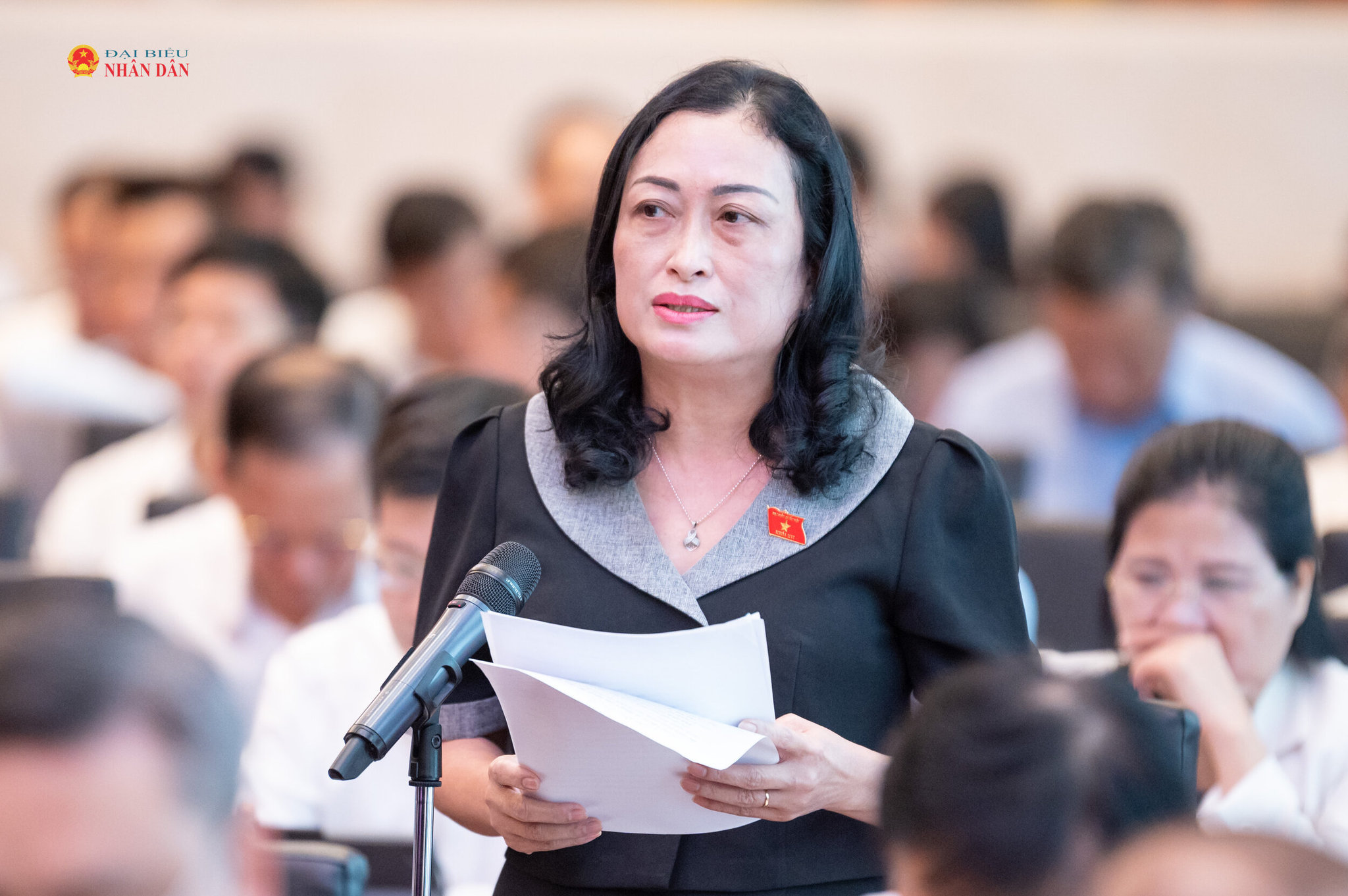 ĐBQH Trần Thị Hoa Ry (tỉnh Cà Mau) phát biểu