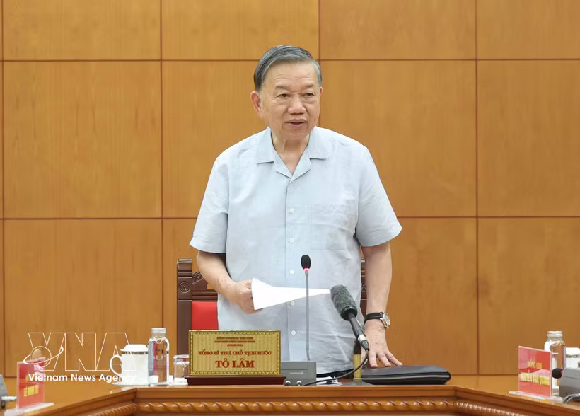 General Secretary of the Communist Party of Vietnam Central Committee and President To Lam speaks at the meeting with the Party Central Committee's Commission for Internal Affairs and relevant agencies in Hanoi on September 28, 2026. (Photo: VNA)