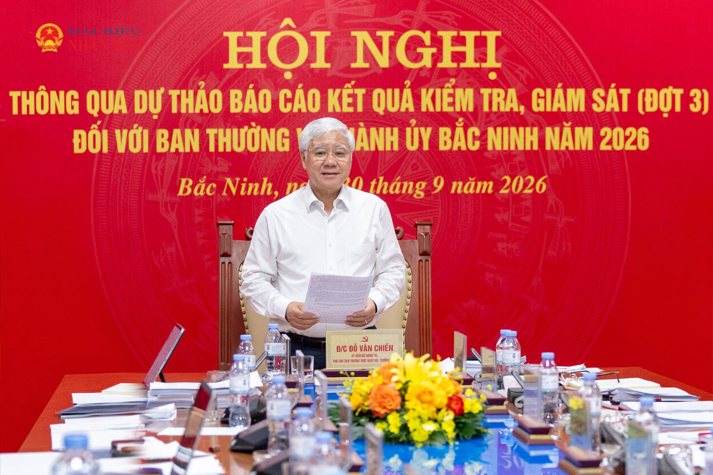 Phó Chủ tịch Thường trực Quốc hội Đỗ Văn Chiến phát biểu tại Hội nghị