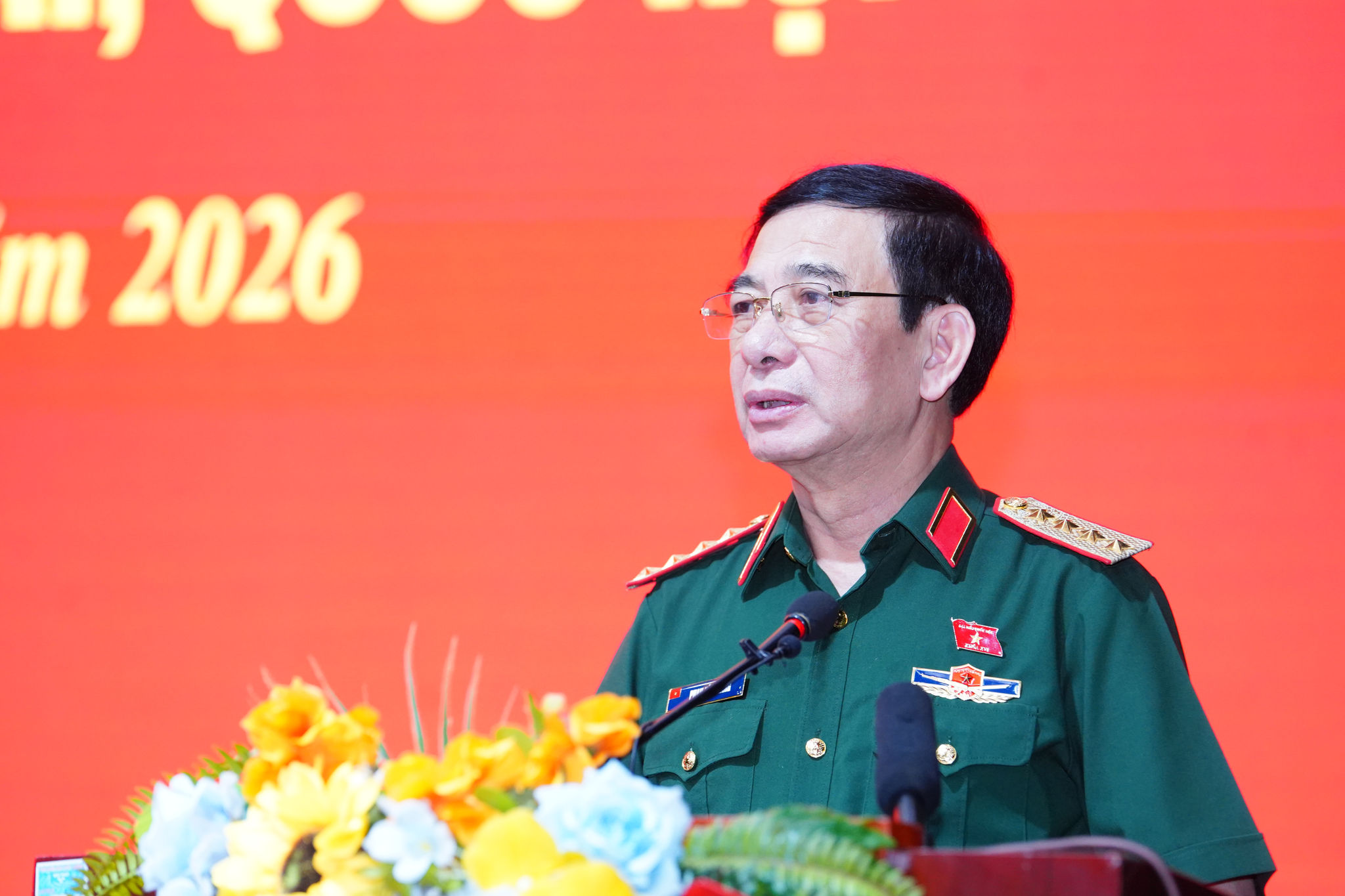Đại tướng Phan Văn Giang phát biểu tại Hội nghị.