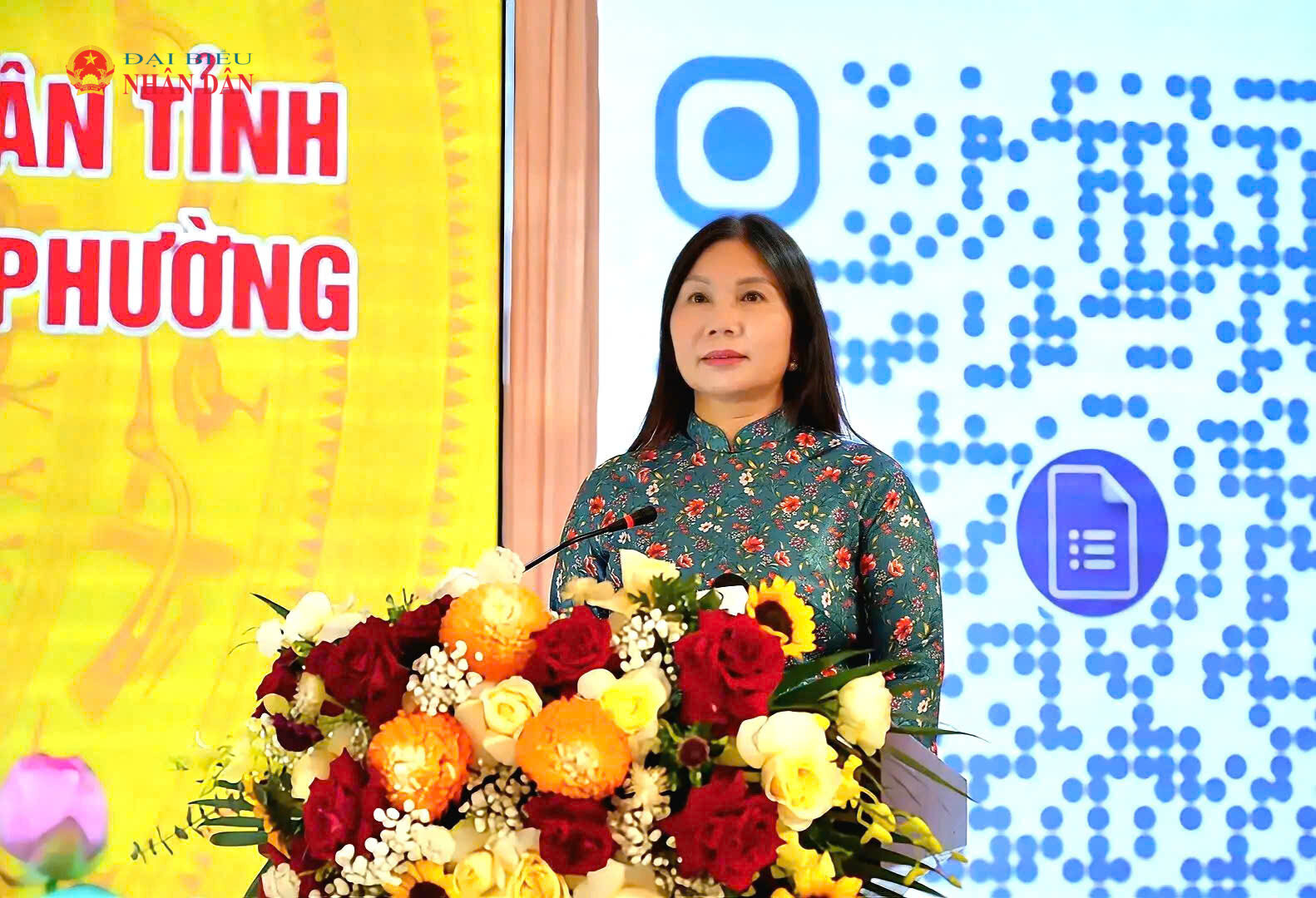 Phó Chủ tịch HĐND tỉnh Hưng Yên Trần Thị Tuyết Hương phát biểu đề dẫn tại hội nghị