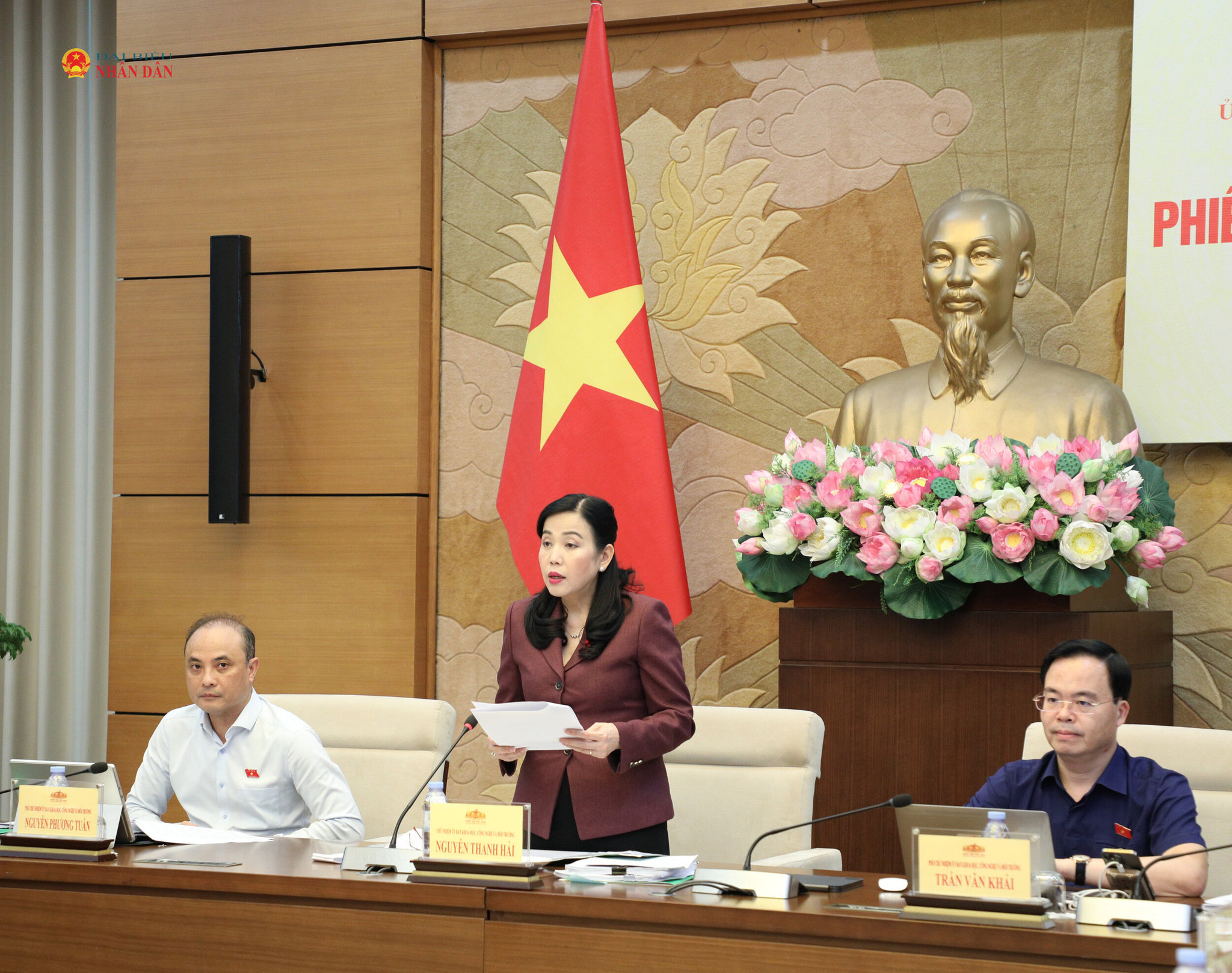 Chủ nhiệm Uỷ ban Khoa học, Công nghệ và Môi trường Nguyễn Thanh Hải phát biểu khai mạc phiên họp