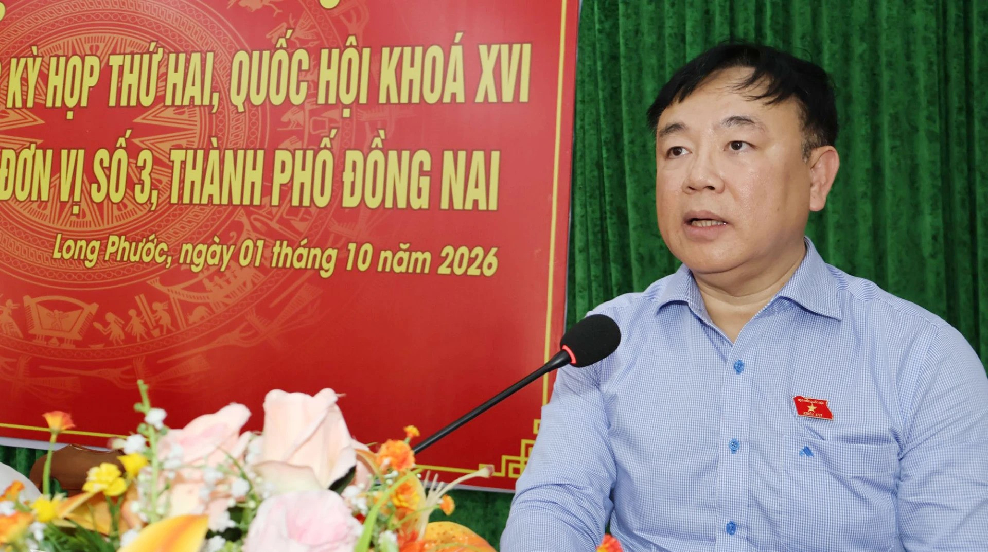 ĐBQH Nguyễn Công Long phát biểu tại hội nghị