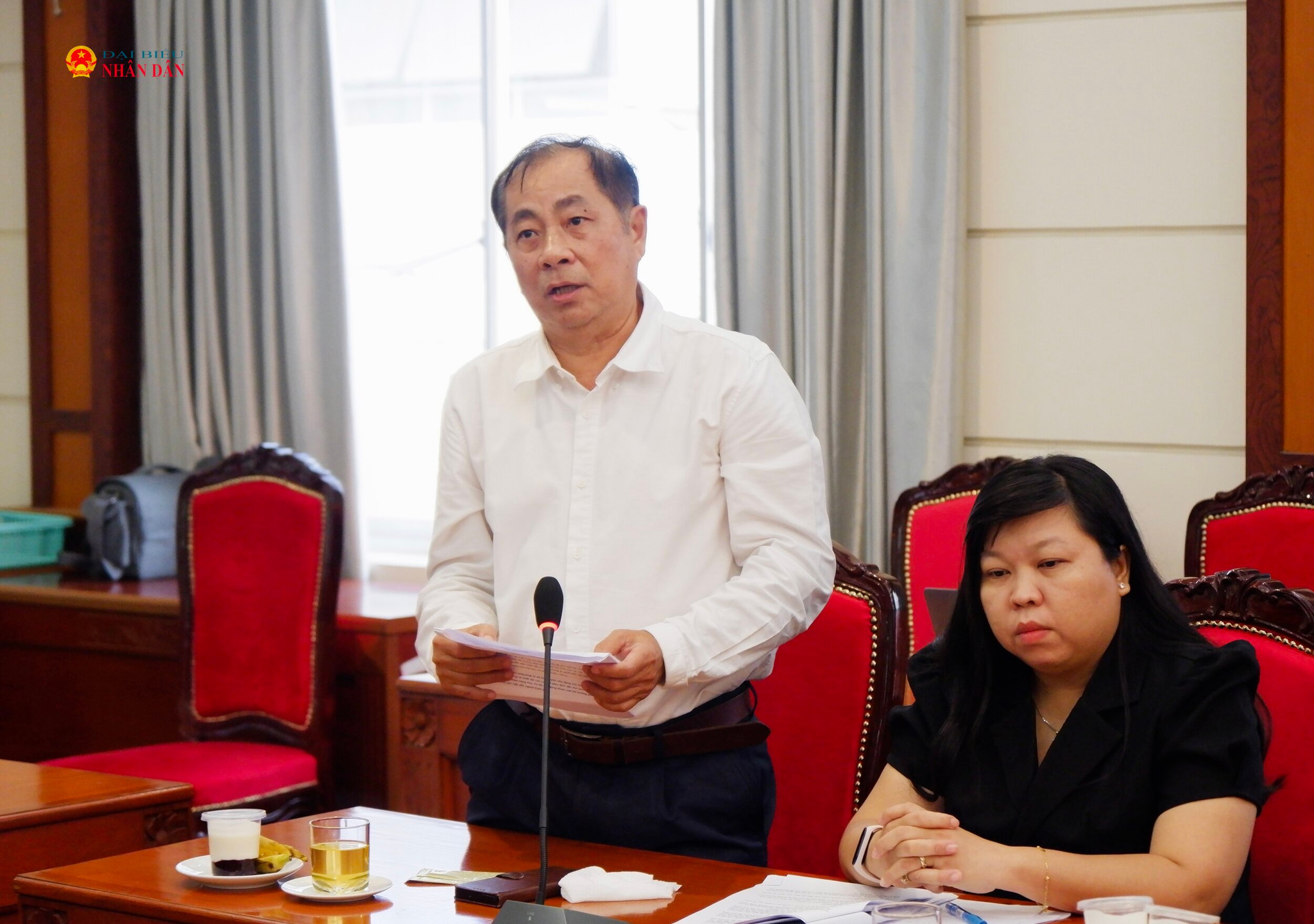 Viện trưởng Viện Nghiên Cứu Tin Học Và Kinh Tế Ứng Dụng Đinh Thế Hiển phát biểu. Ảnh: Hoa Lê