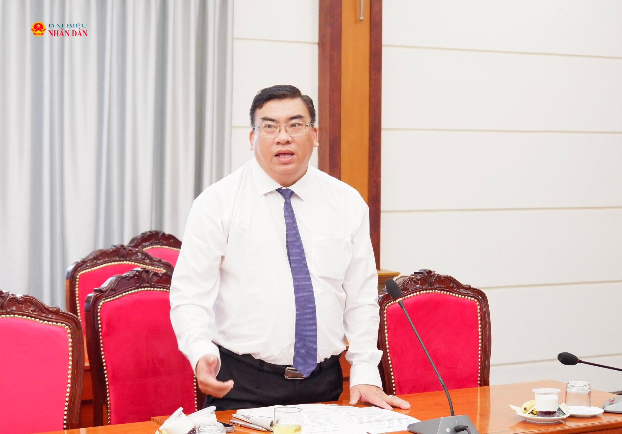 Đại diện Công ty Cổ phân đầu tư SFVN Trần Ngọc Quang phát biểu. Ảnh: Hoa Lê