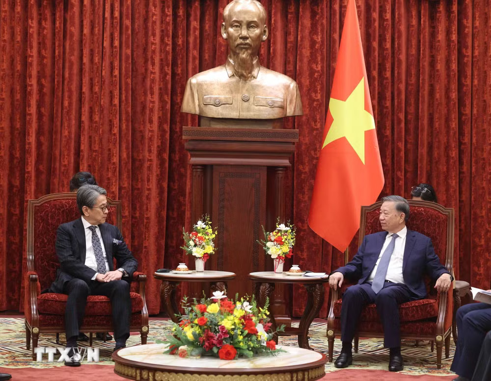 Tổng Bí thư, Chủ tịch nước Tô Lâm tiếp ông Maeda Tadashi, Chủ tịch Hội đồng quản trị Ngân hàng Hợp tác Quốc tế Nhật Bản (JBIC)