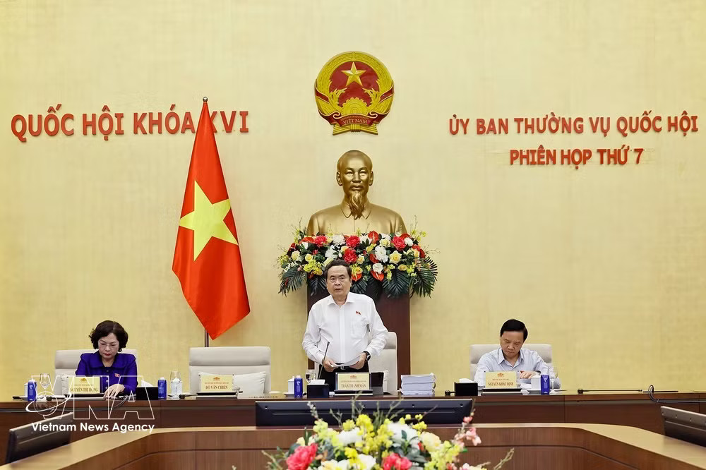 NA President Tran Thanh Man speaks at the seventh session of the National Assembly Standing Committee on October 1. (Photo: VNA) vnanet-tranthanhman2.jpg