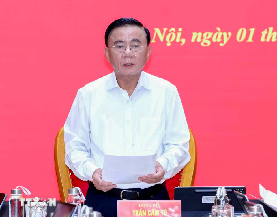 Thường trực Ban Bí thư Trần Cẩm Tú phát biểu tại hội nghị