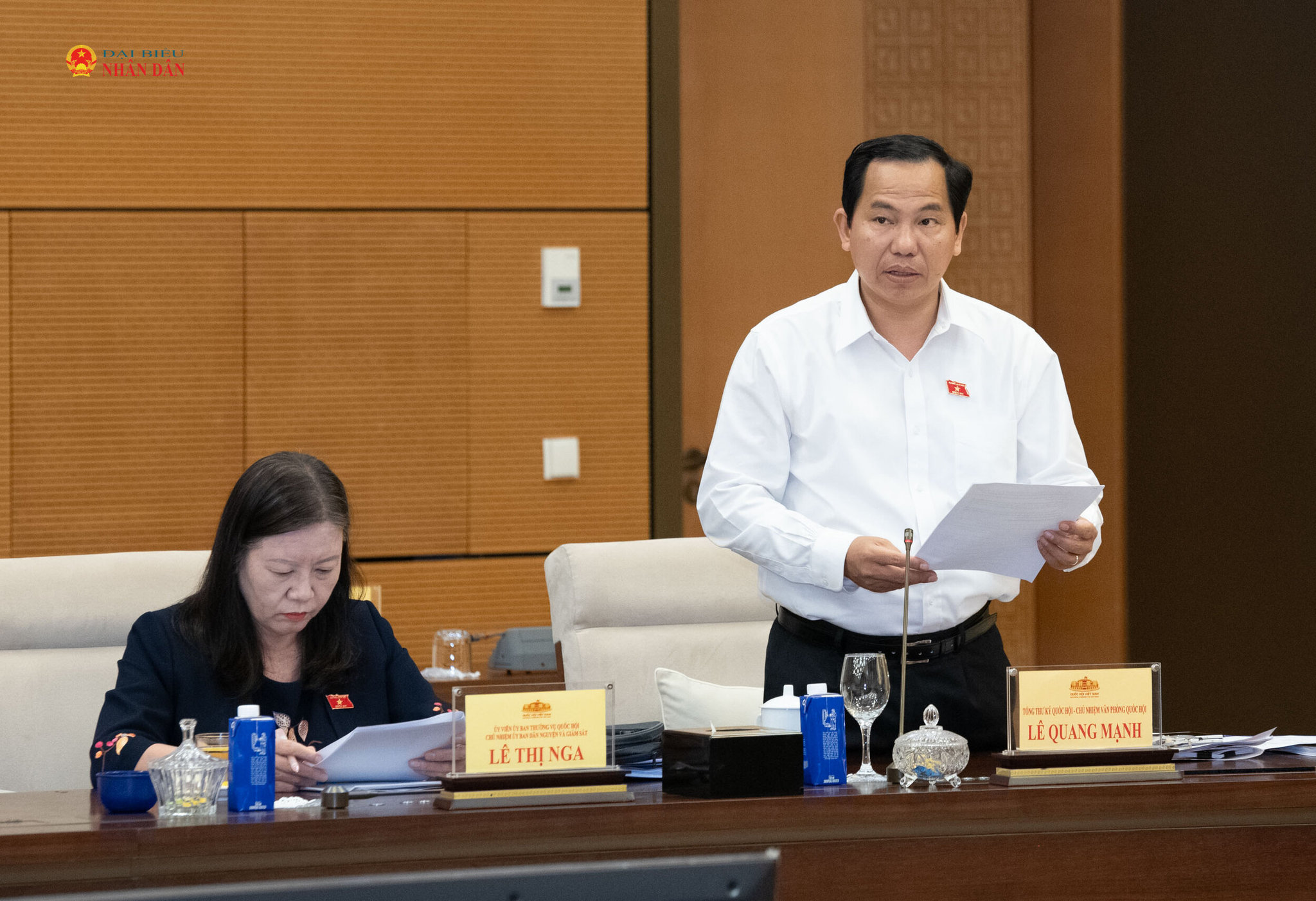 Tổng Thư ký Quốc hội, Chủ nhiệm Văn phòng Quốc hội Lê Quang Mạnh phát biểu