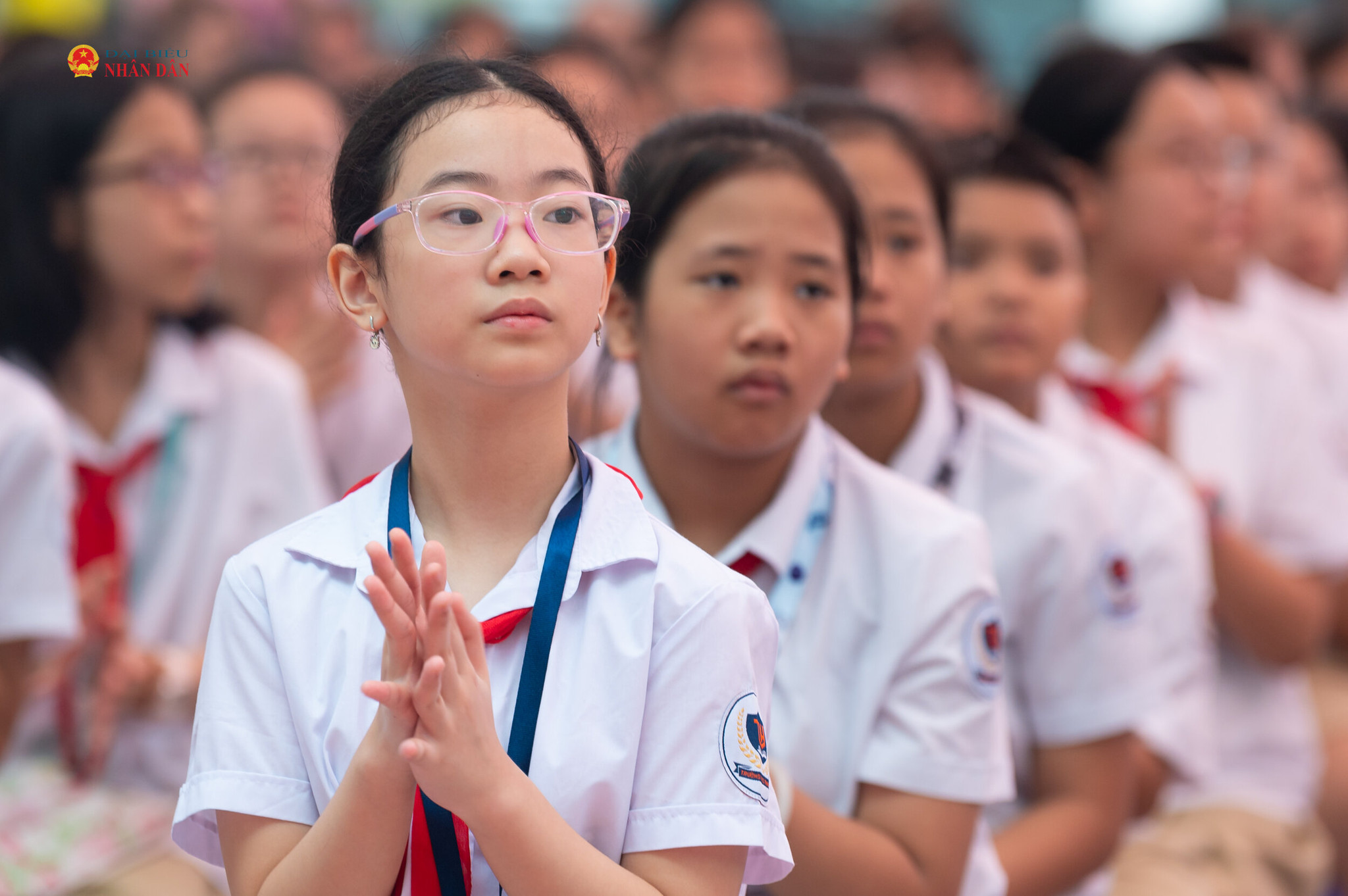 Các em học sinh tại điểm trường THCS Trung Hòa