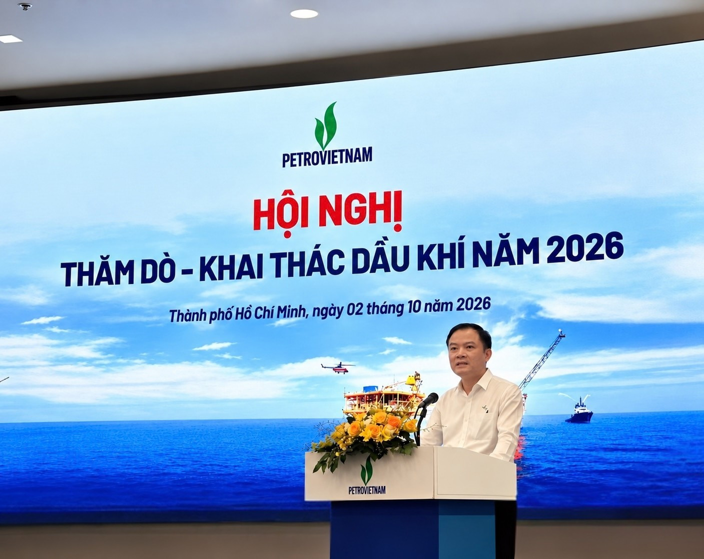 Chủ tịch HĐTV Petrovietnam Lê Ngọc Sơn phát biểu tại Hội nghị