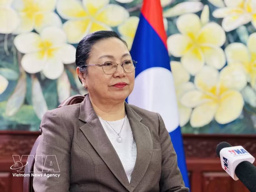 Lao Ambassador to Vietnam Khamphao Ernthavanh grants an interview to the Vietnam News Agency ahead of Prime Minister Le Minh Hung’s official visit to Laos. (Photo: VNA)