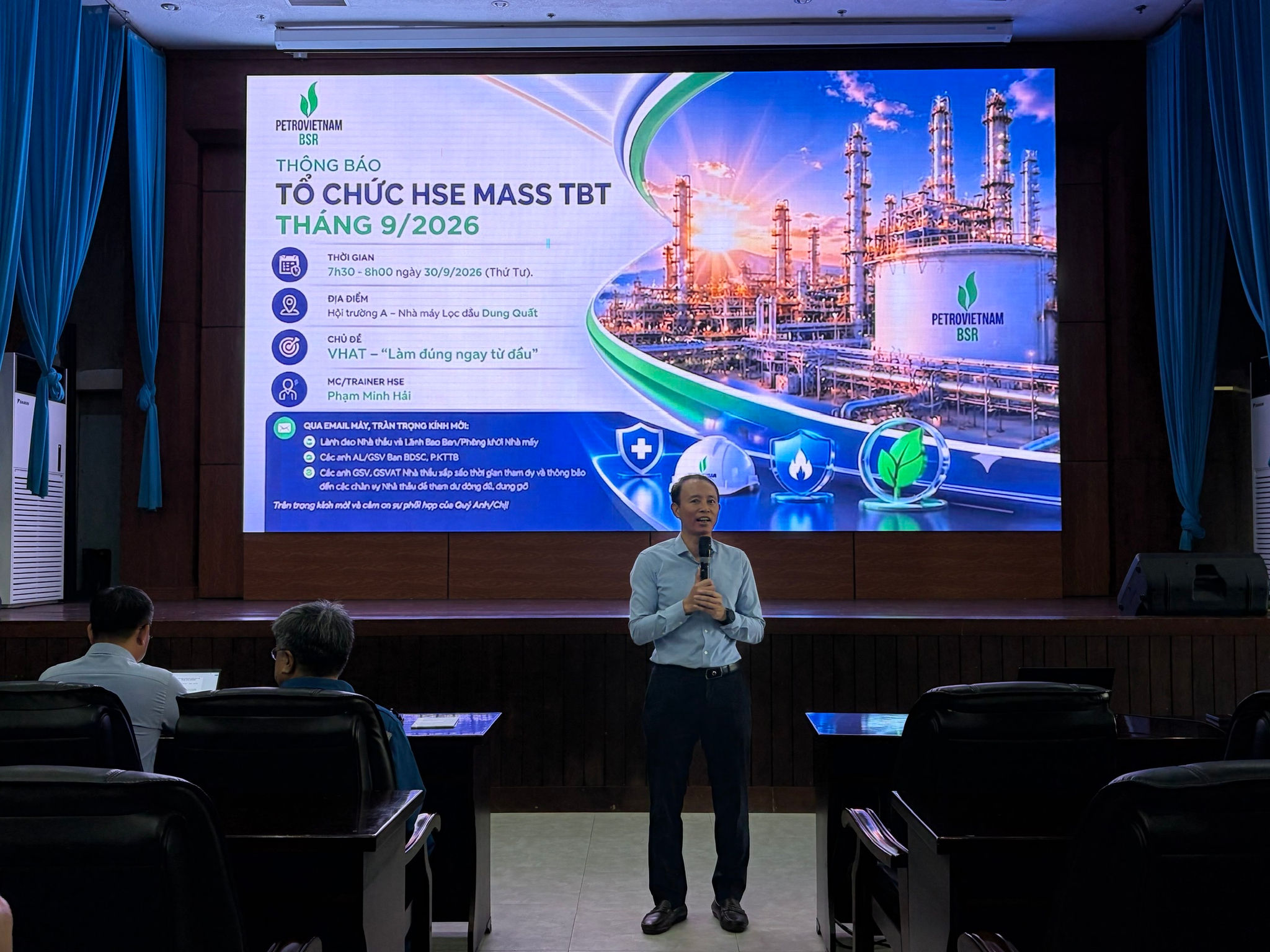 Ông Nguyễn Quang Hưng, Trưởng Ban An toàn Chất lượng BSR phát biểu tại chương trình. Ảnh BSR