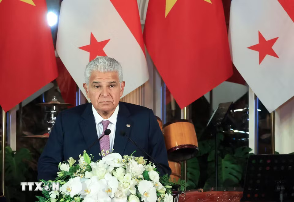 Tổng thống Panama José Raúl Mulino phát biểu
