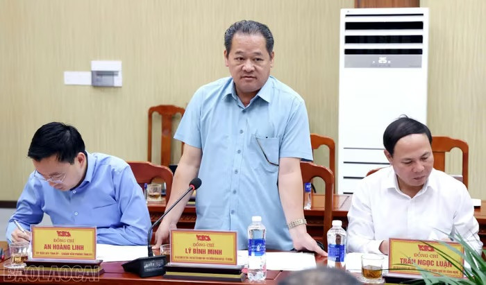 Phó Chủ tịch HĐND tỉnh Lý Bình Minh phát biểu tại buổi làm việc