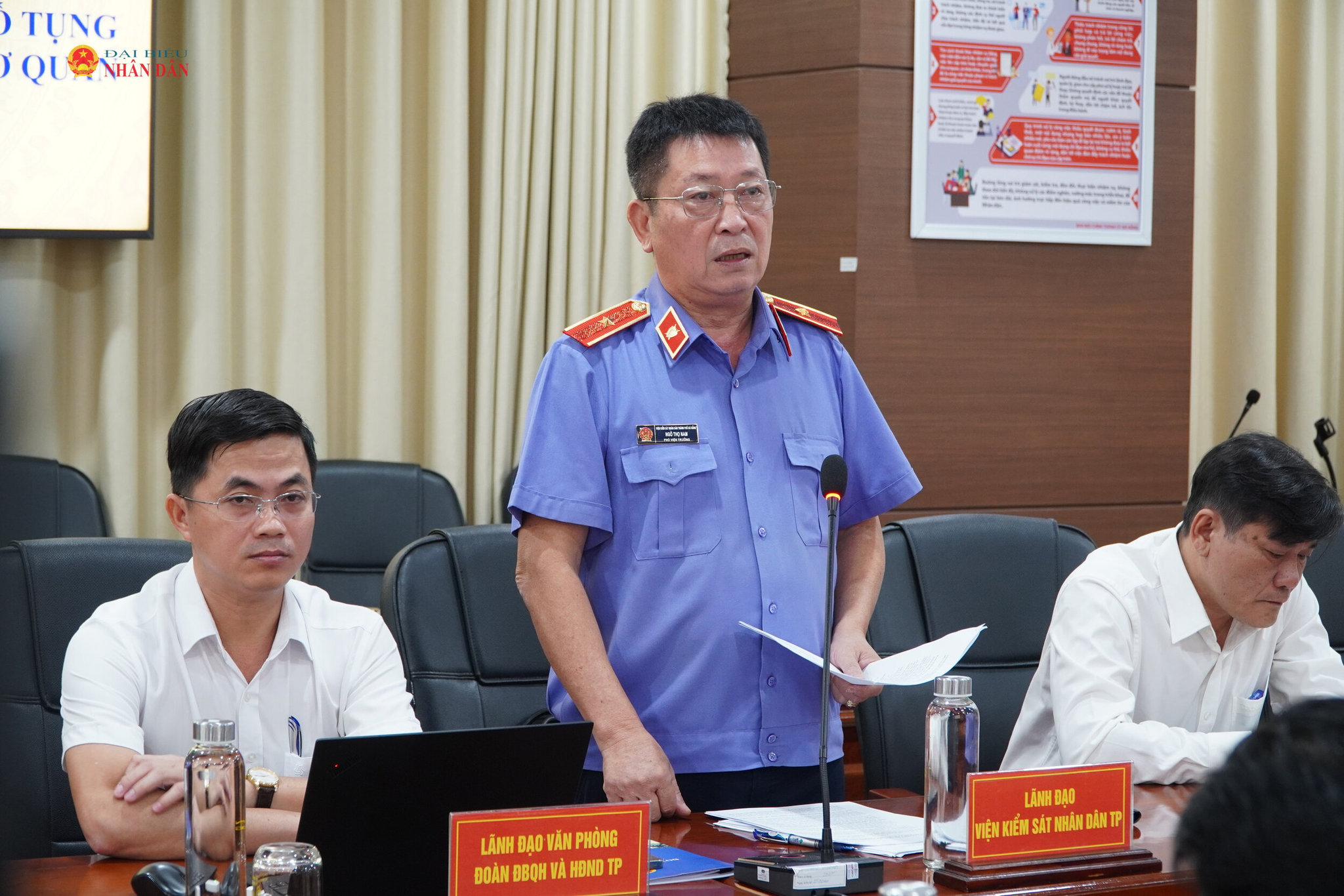 Phó Viện trưởng Viện Kiểm sát nhân dân thành phố Đà Nẵng Ngô Thọ Nam phát biểu tại hội nghị