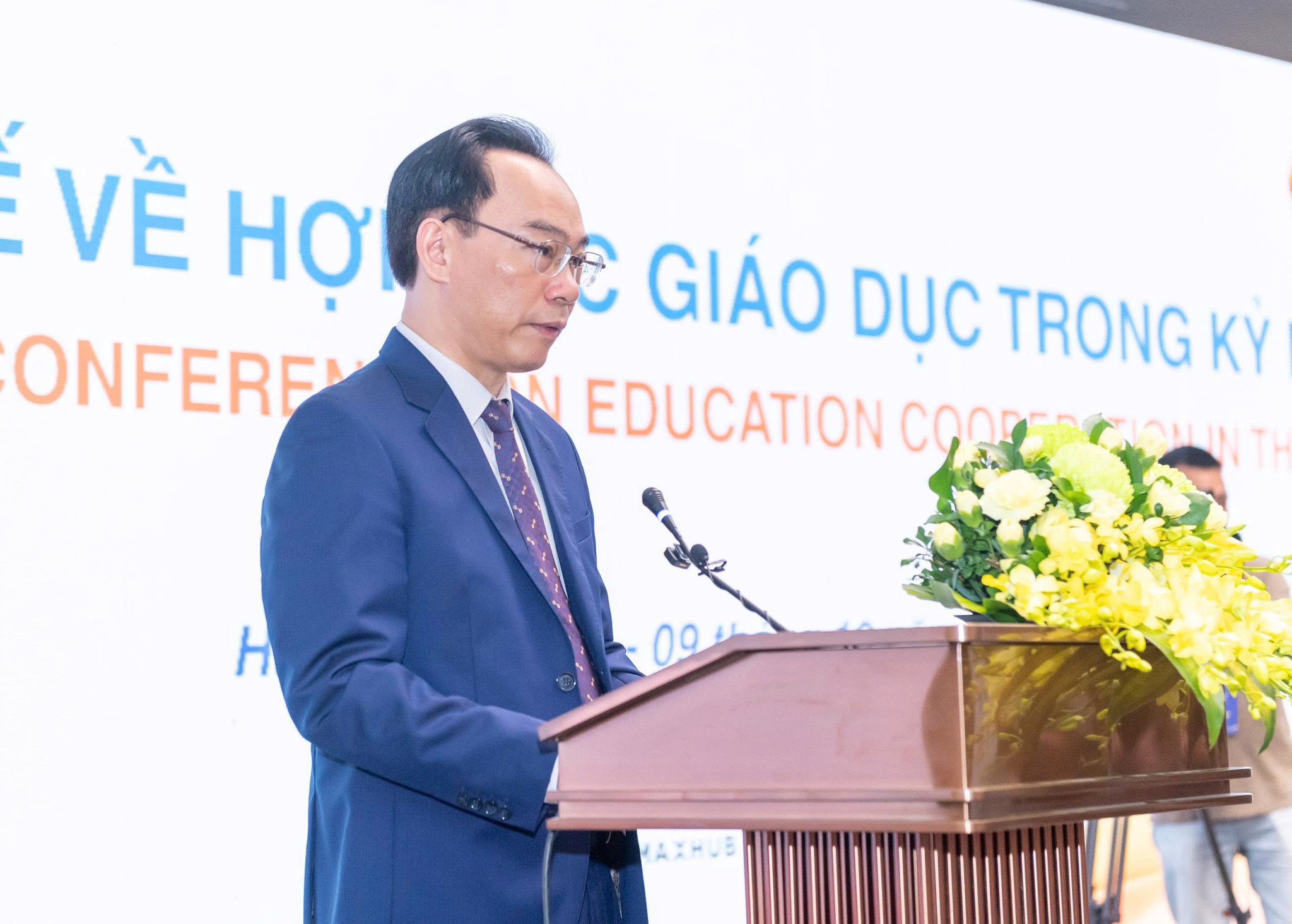 Bộ trưởng Bộ GD-ĐT Hoàng Minh Sơn phát biểu khai mạc Hội nghị quốc tế về hợp tác giáo dục trong kỷ nguyên số năm 2026