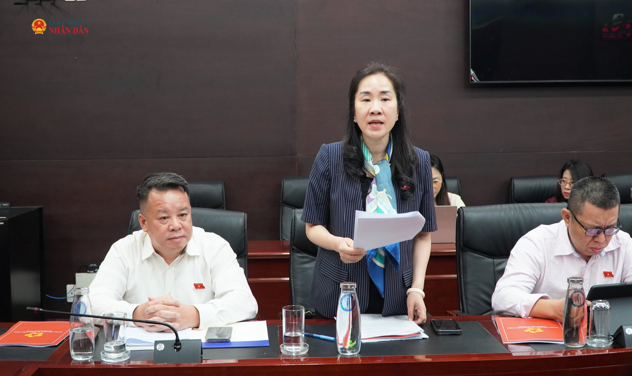 Phó Chủ nhiệm Ủy ban Kinh tế và Tài chính Đoàn Thanh Mai phát biểu tại buổi làm việc