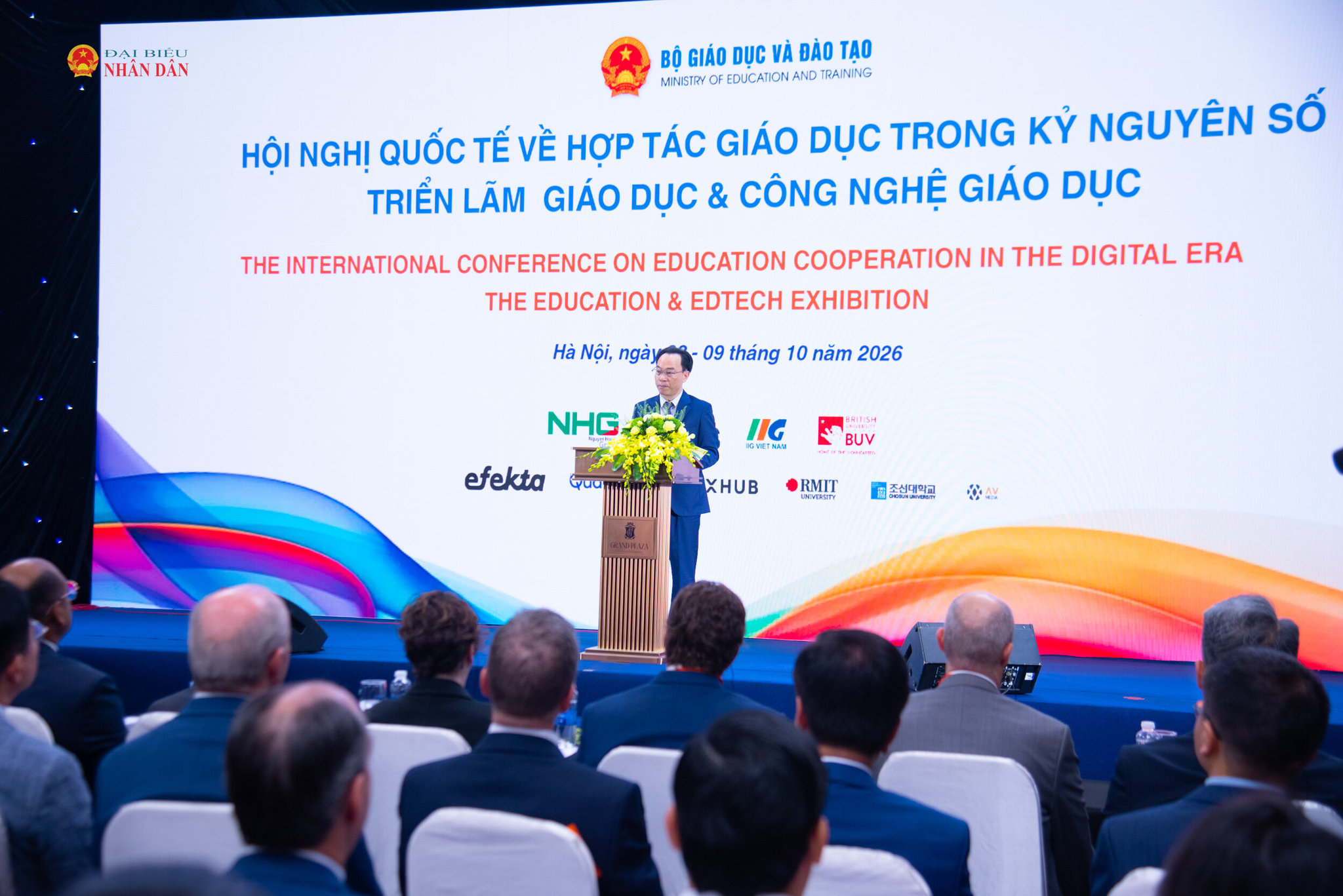 Bộ trưởng Bộ GD-ĐT Hoàng Minh Sơn phát biểu khai mạc Hội nghị quốc tế về hợp tác giáo dục trong kỷ nguyên số năm 2026