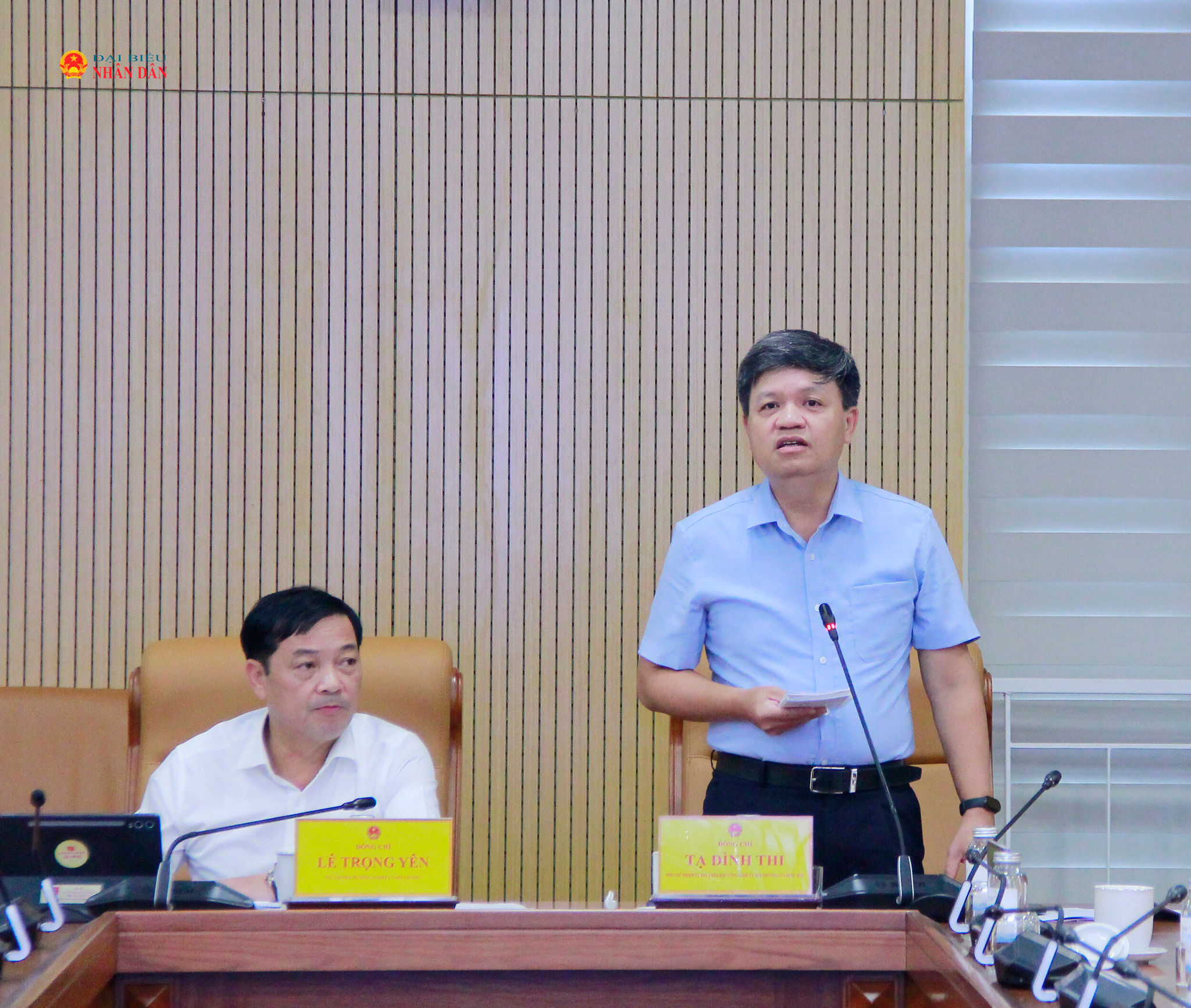 Phó Chủ nhiệm Uỷ ban Khoa học, Công nghệ và Môi trường Tạ Đình Thi phát biểu tại hội nghị