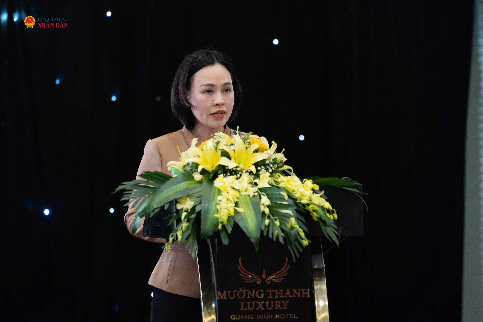 Phó Trưởng Đoàn ĐBQH tỉnh Ninh Bình Trần Thị Hồng Thanh trình bày tham luận