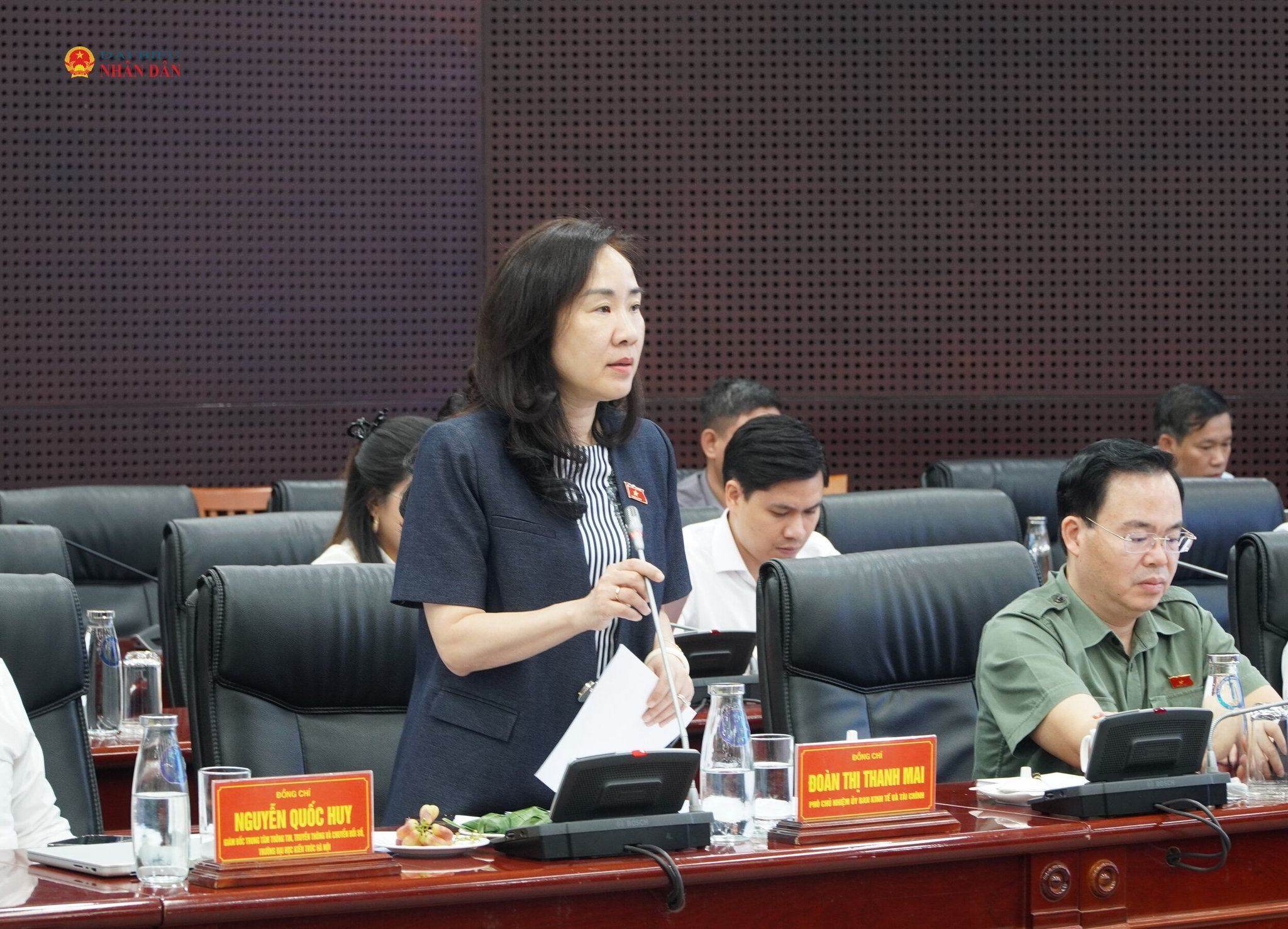 Phó Chủ nhiệm Ủy ban Kinh tế và Tài chính Đoàn Thị Thanh Mai phát biểu tại buổi làm việc