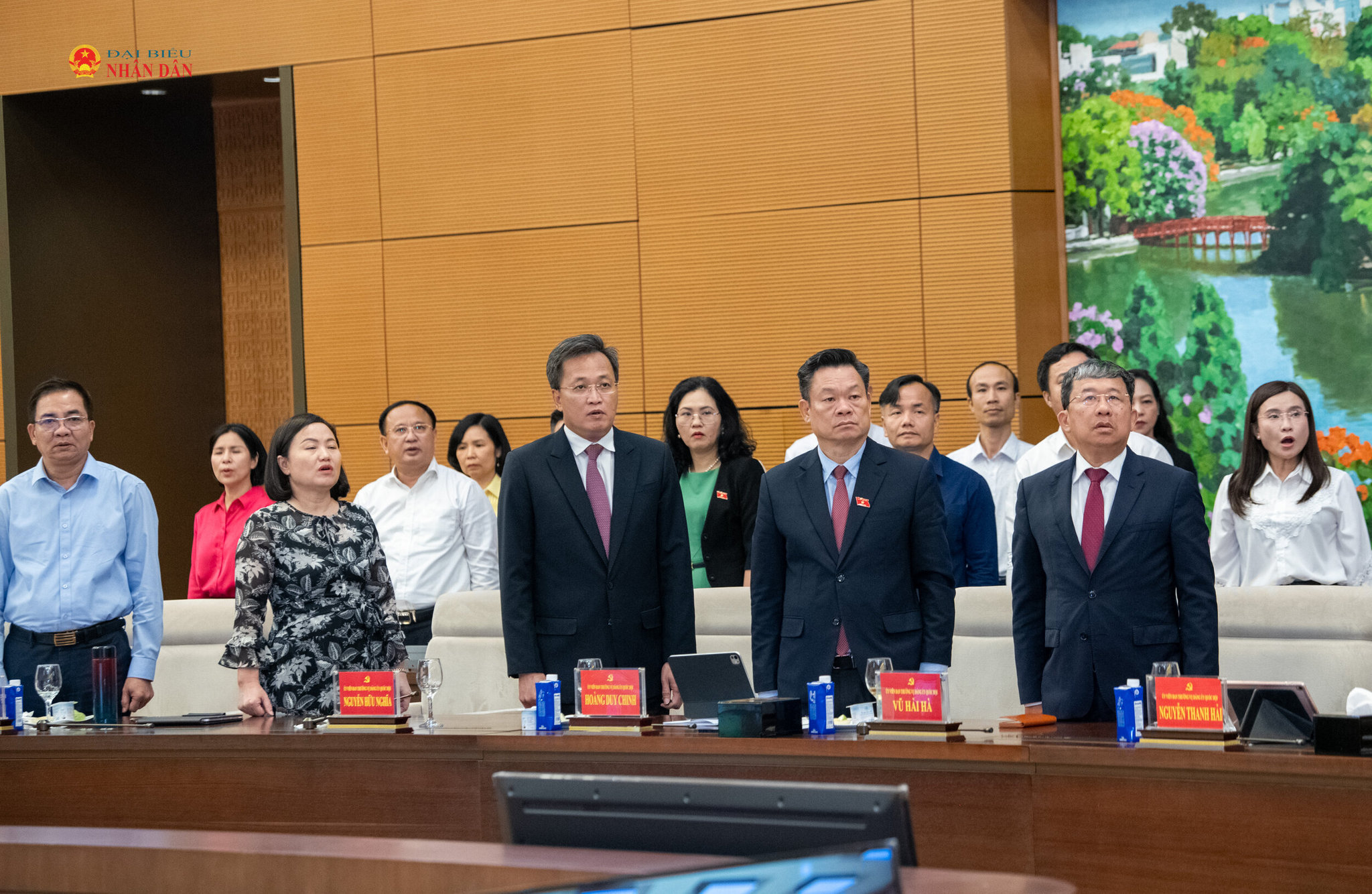 Các đại biểu thực hiện nghi lễ chào cờ