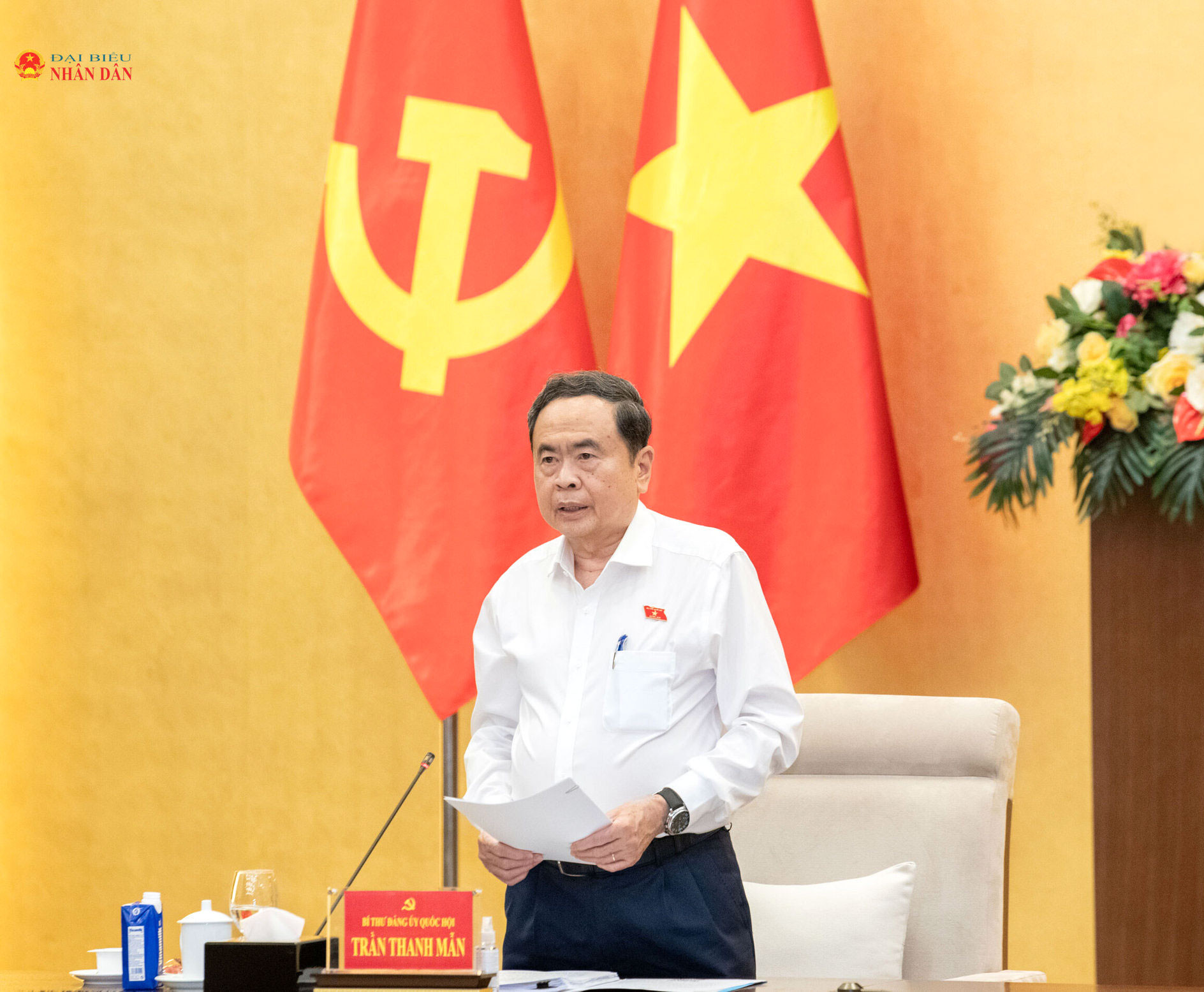 Bí thư Đảng ủy Quốc hội, Chủ tịch Quốc hội Trần Thanh Mẫn phát biểu tại hội nghị
