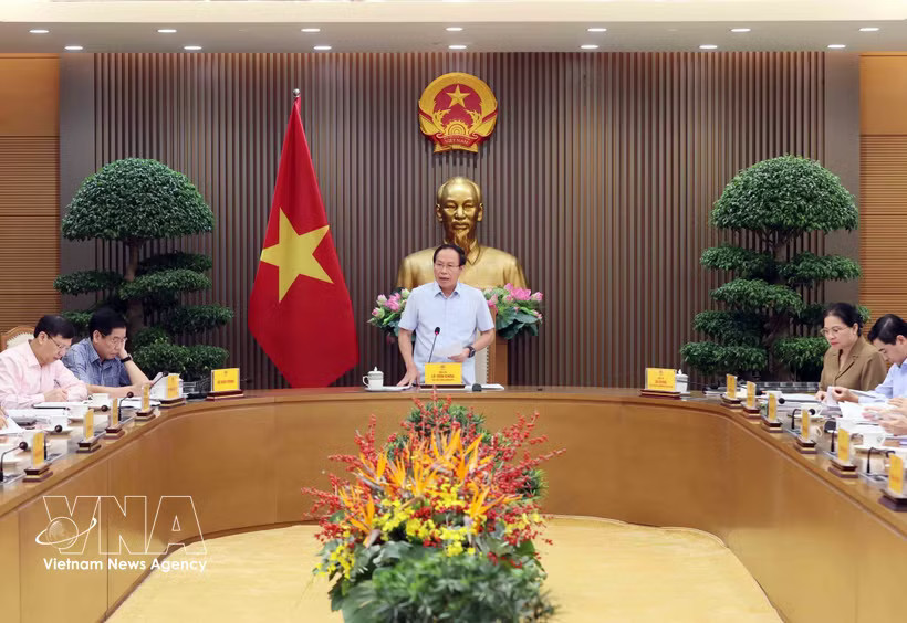 Deputy Prime Minister Le Tien Chau speaks at the meeting. (Photo: VNA)