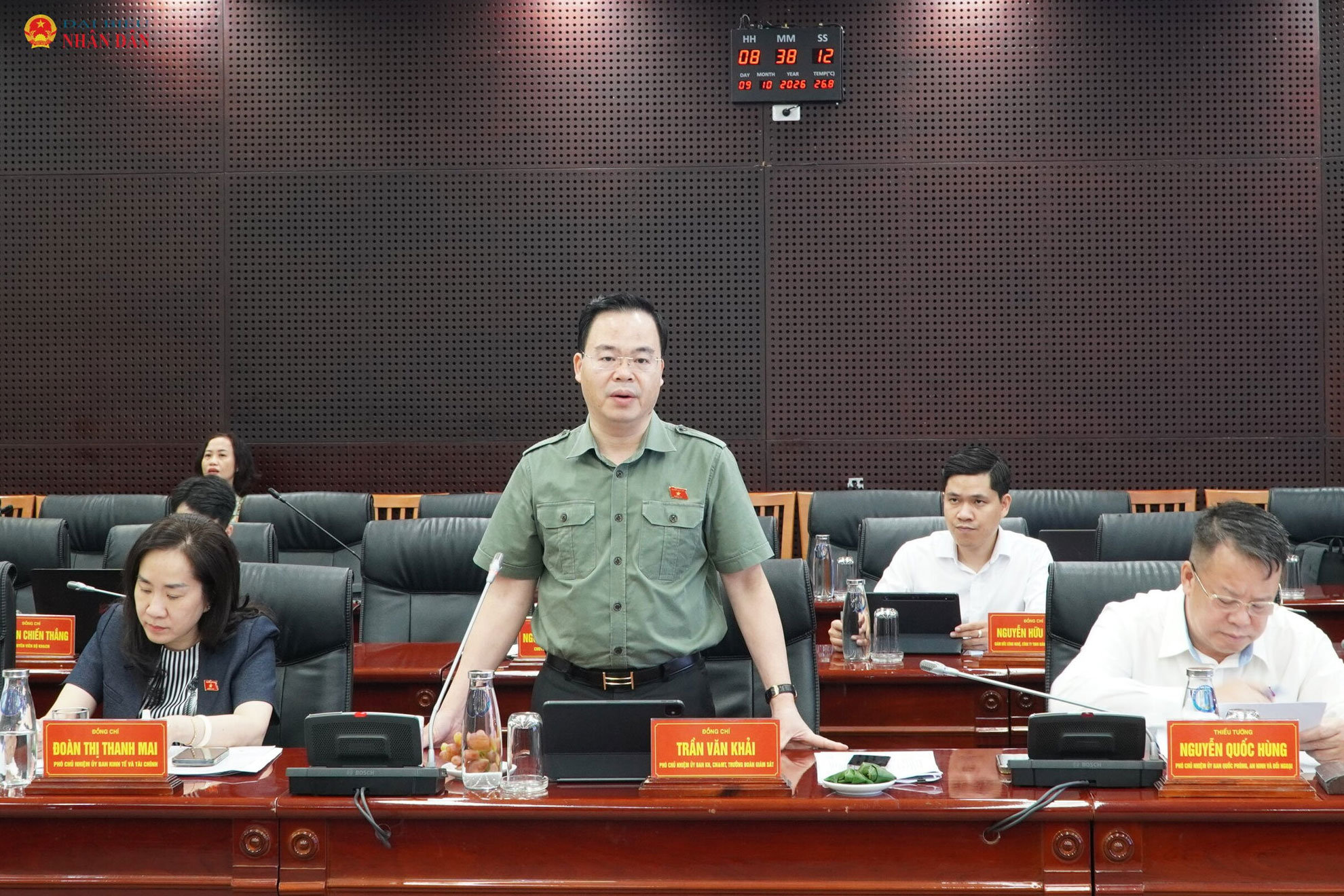 Phó Chủ nhiệm Ủy ban Khoa học, Công nghệ và Môi trường Trần Văn Khải phát biểu tại buổi làm việc