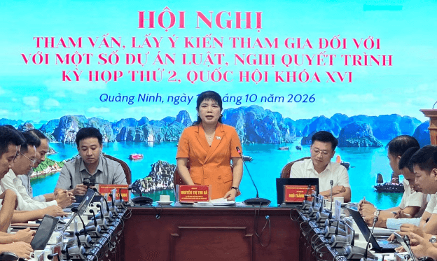 Phó Trưởng đoàn ĐBQH thành phố Quảng Ninh Nguyễn Thị Thu Hà kết luận hội nghị