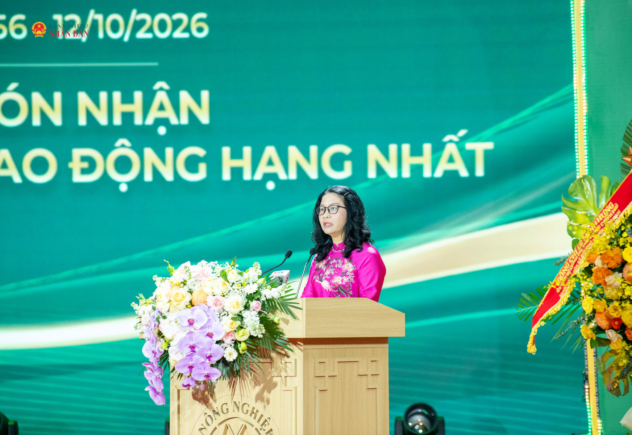 Giám đốc Học viện Nông nghiệp Việt Nam, GS.TS.NGƯT Nguyễn Thị Lan phát biểu