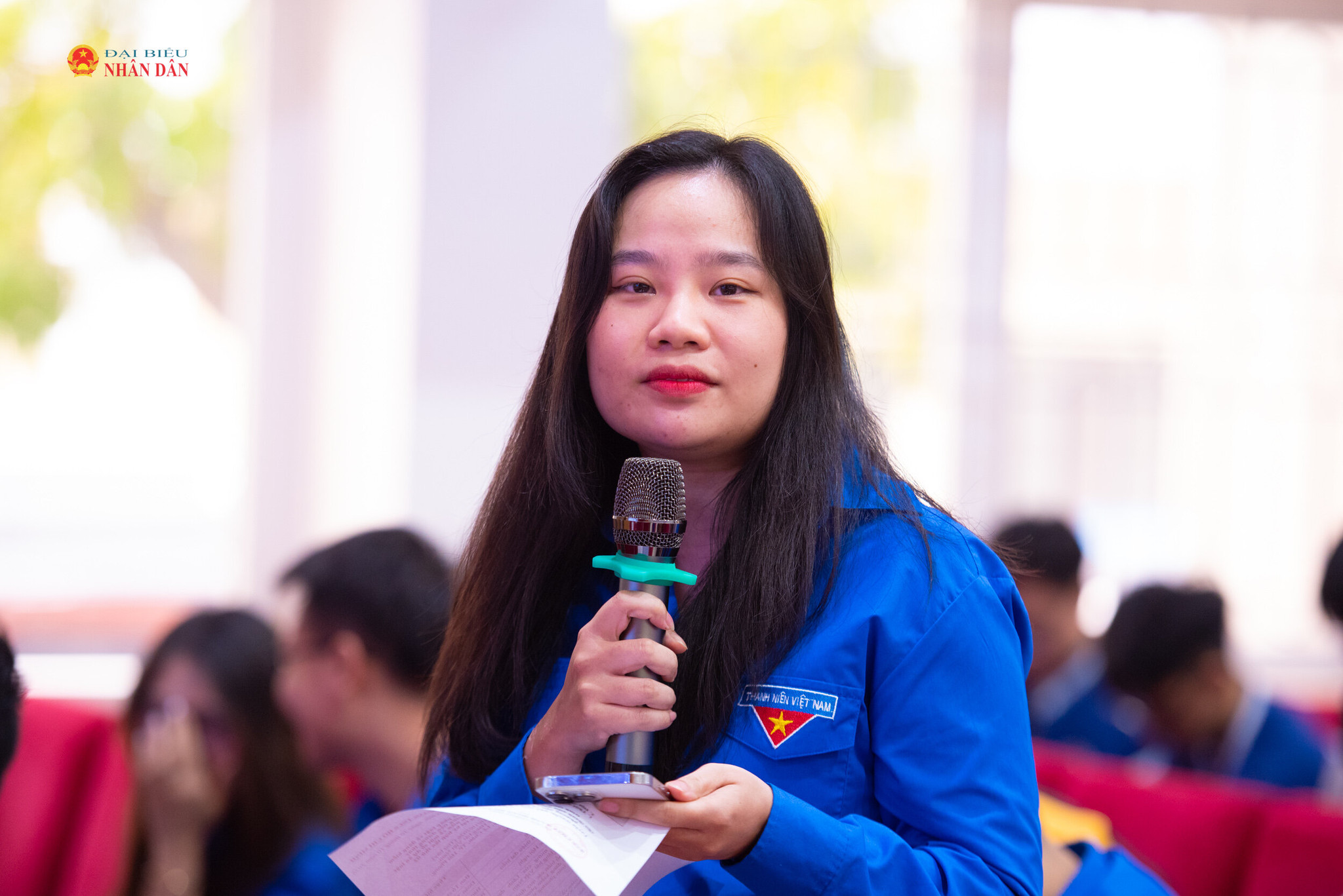 Đoàn viên Đoàn Thanh niên Bộ Xây dựng phát biểu